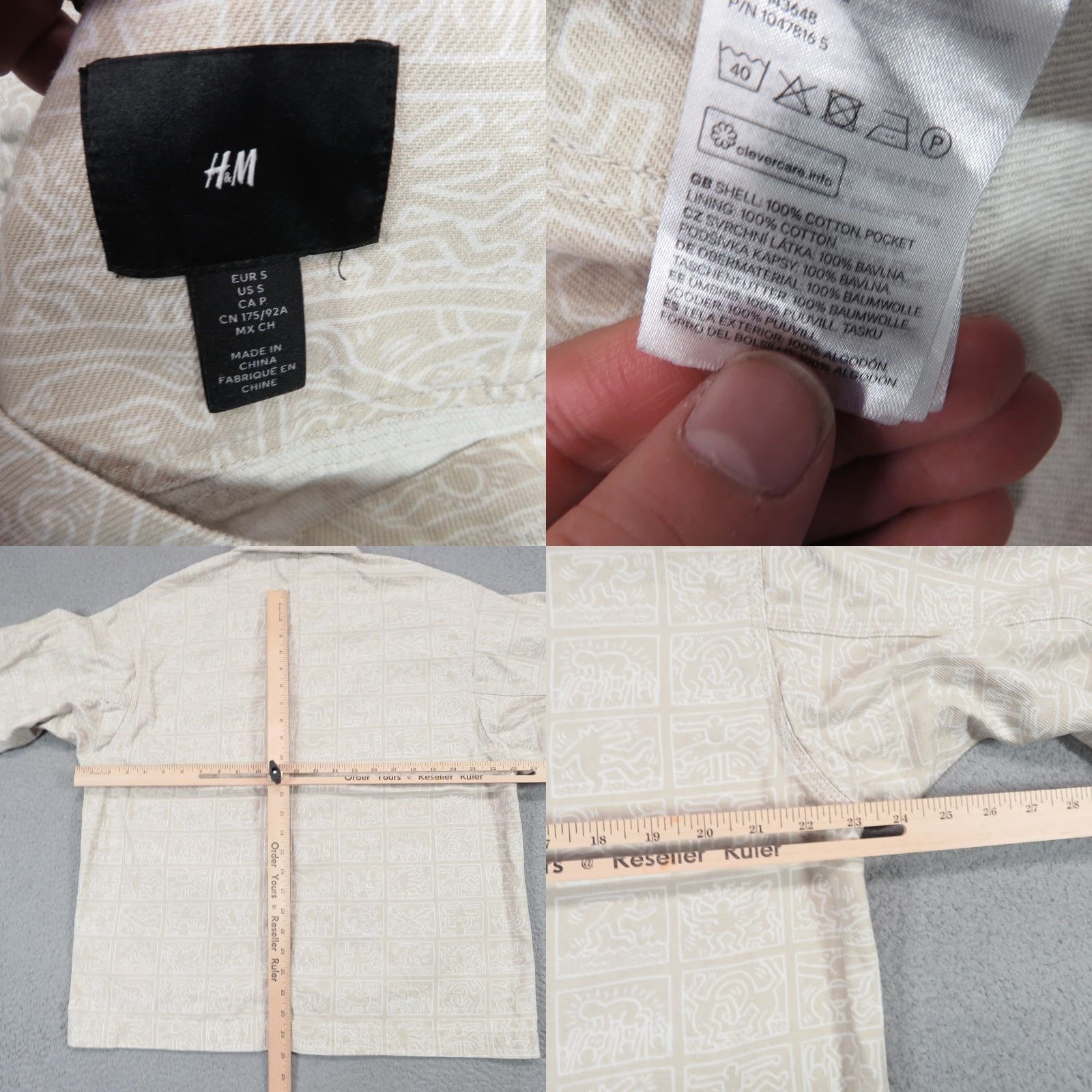 H&M Keith Haring Jacket Mens Small Canvas Workwear Chore Coat AOP Graffiti Workwear Size US S / EU 44-46 / 1 - 8 Thumbnail