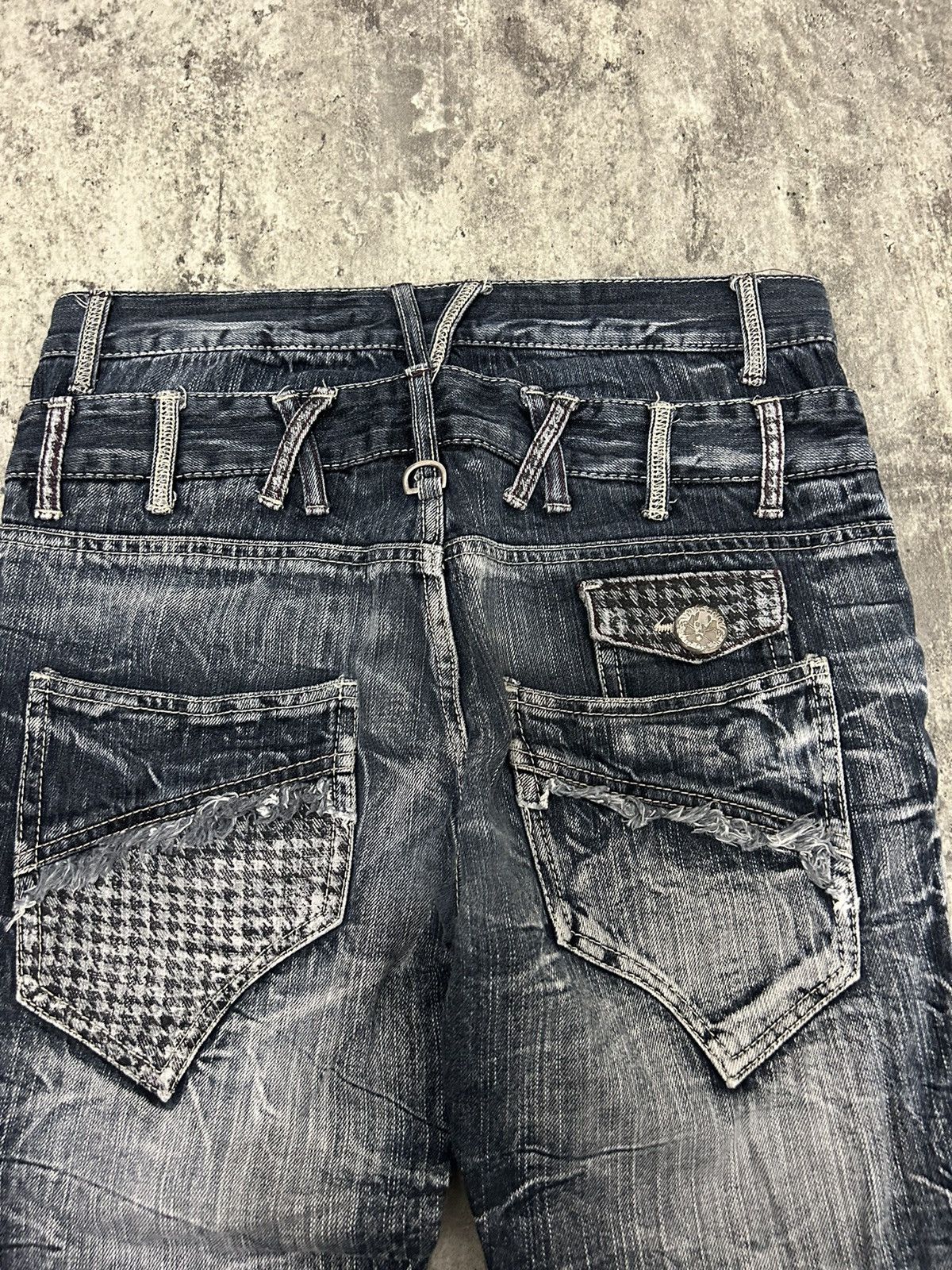 If Six Was Nine Blow By Blue Double Distressed Cropped Jeans Size US 31 - 11 Thumbnail