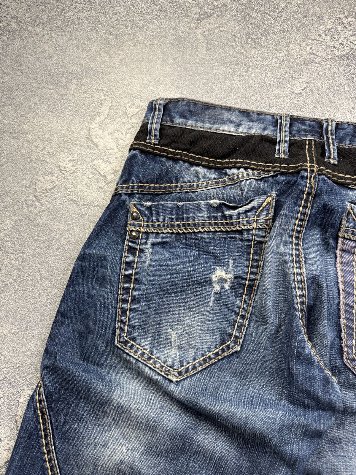 If Six Was Nine Y2K LGB Undercover Style Patchwork Denim Jeans Size US 32 / EU 48 - 13 Thumbnail