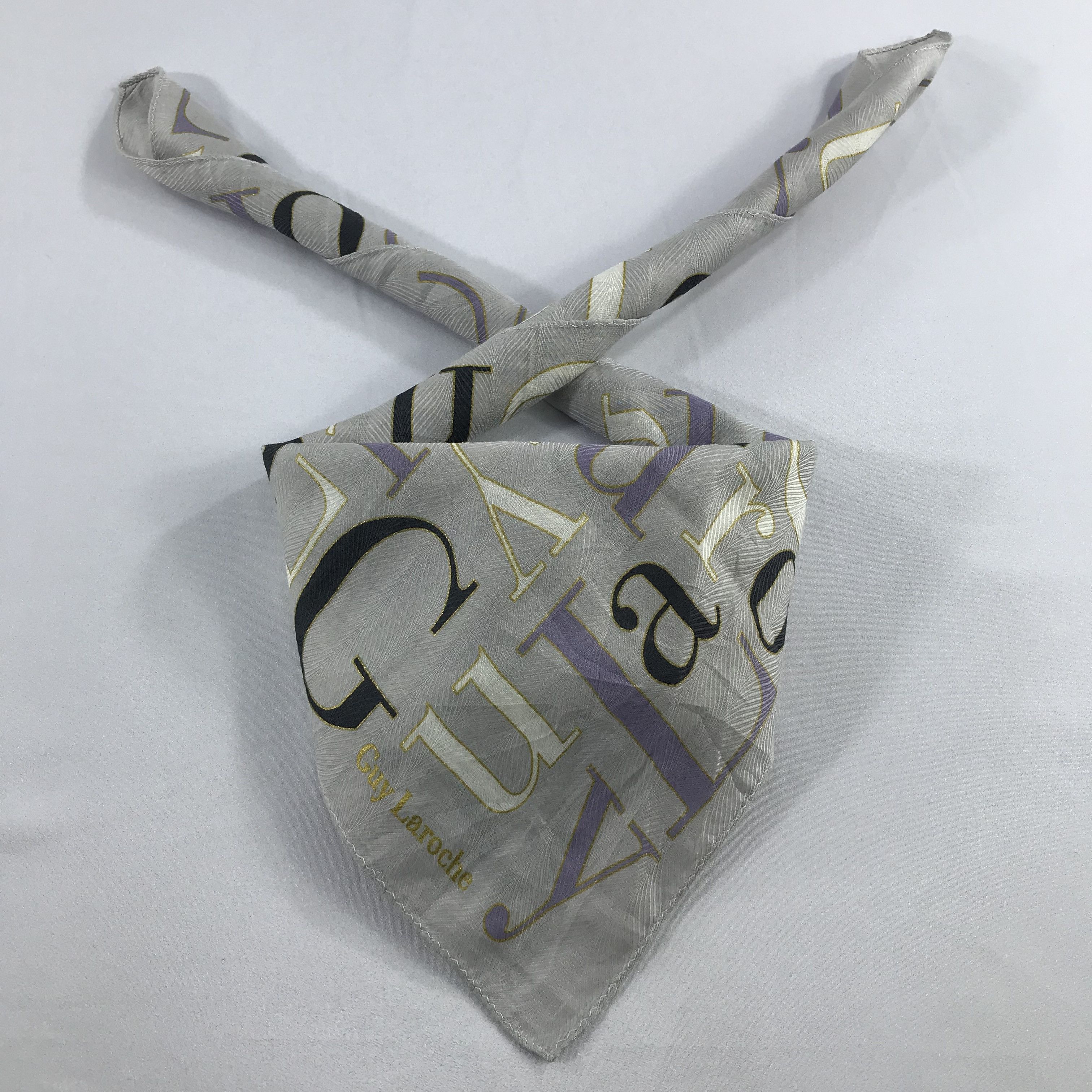 Guy Laroche × Vintage Guy Laroche Bandana / Handkerchief / Neckerchief - S2285 Size ONE SIZE - 3 Thumbnail