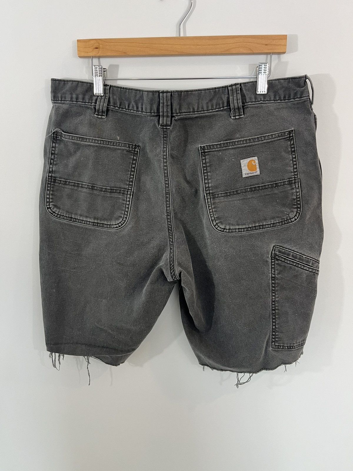 Carhartt Sun Faded Thrashed Gray Vintage Cut Off Shorts Size US 38 / EU 54 - 5 Thumbnail