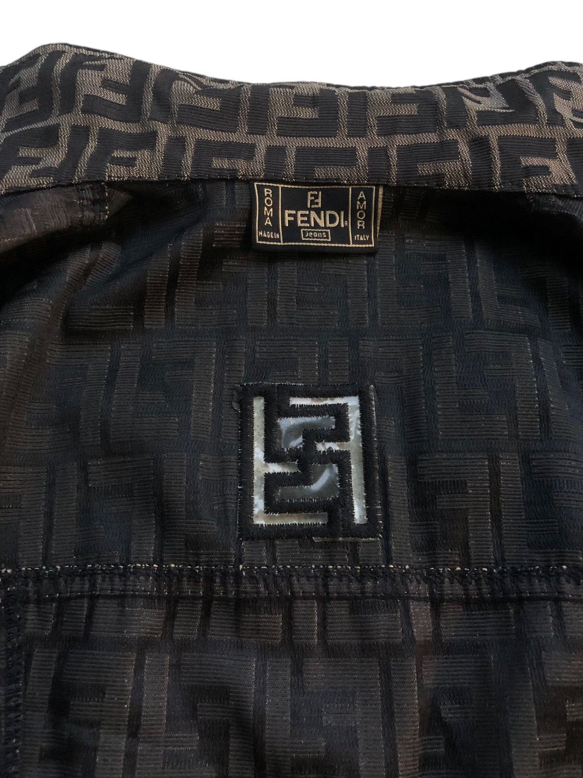 Fendi Vintage FENDI ROMA Zucca Brown Monogram Jeans Vest Jacket Size L / US 10 / IT 46 - 12 Thumbnail