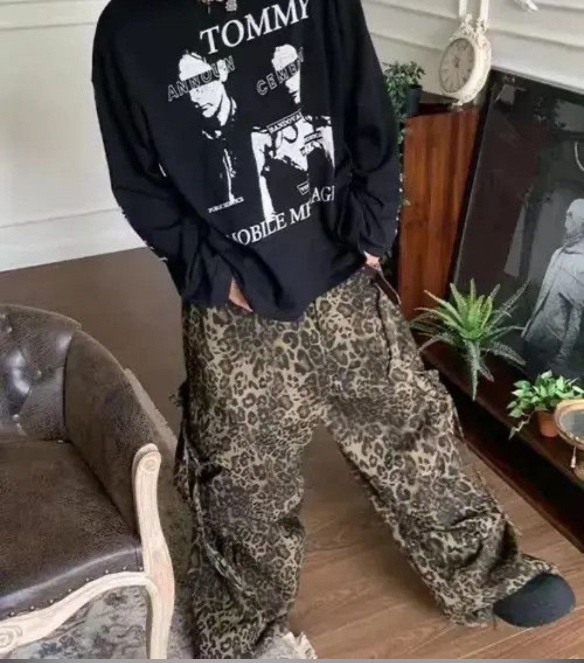 Japanese Brand × Vintage Leopard print paratrooper pleated cargo wide-leg pants Size US 32 / EU 48 - 5 Thumbnail