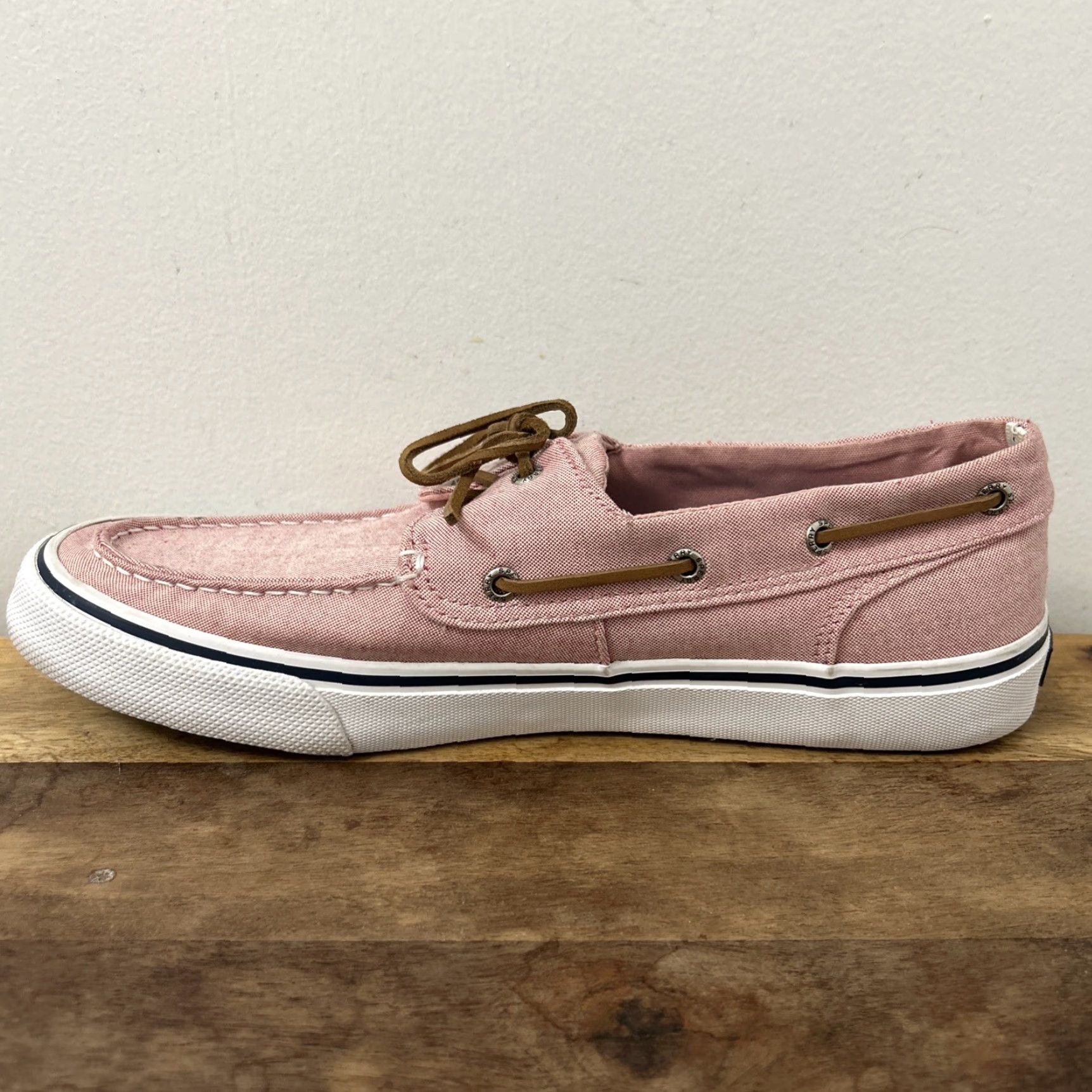 Sperry Sperry Top Sider Mens Boat Shoes Pink Canvas 2 Eye Lace Up Size 12 Mens Shoes Size US L / EU 52-54 / 3 - 7 Thumbnail