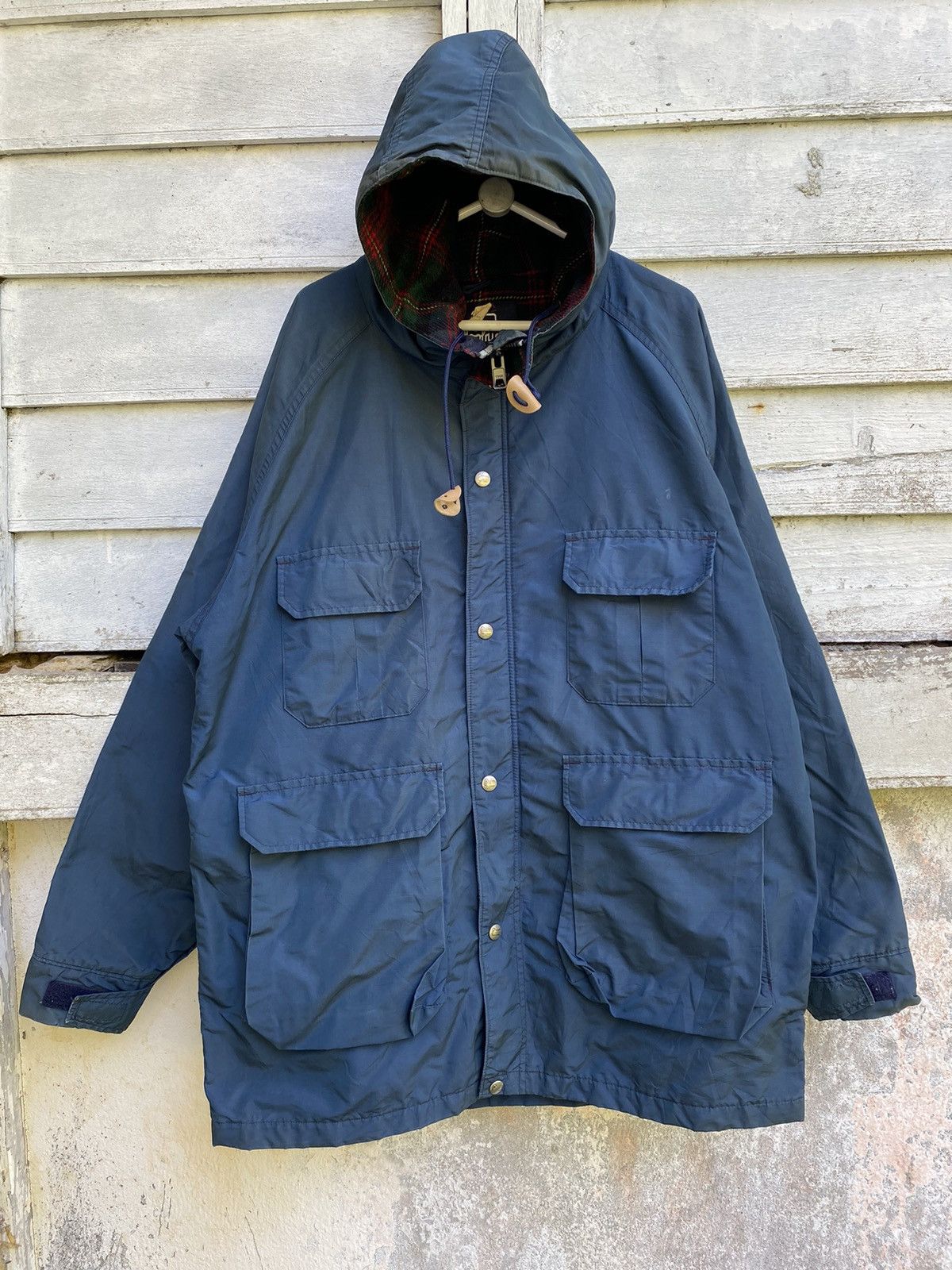 Vintage Woolrich Nylon Field Jacket Wool Plaid Lining