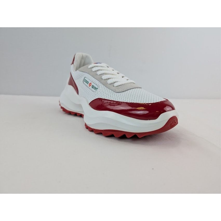 Casablanca o1rshd1 Leather Atlantis Sneaker in White / Red Size US 10.5 / EU 43-44 - 2 Thumbnail
