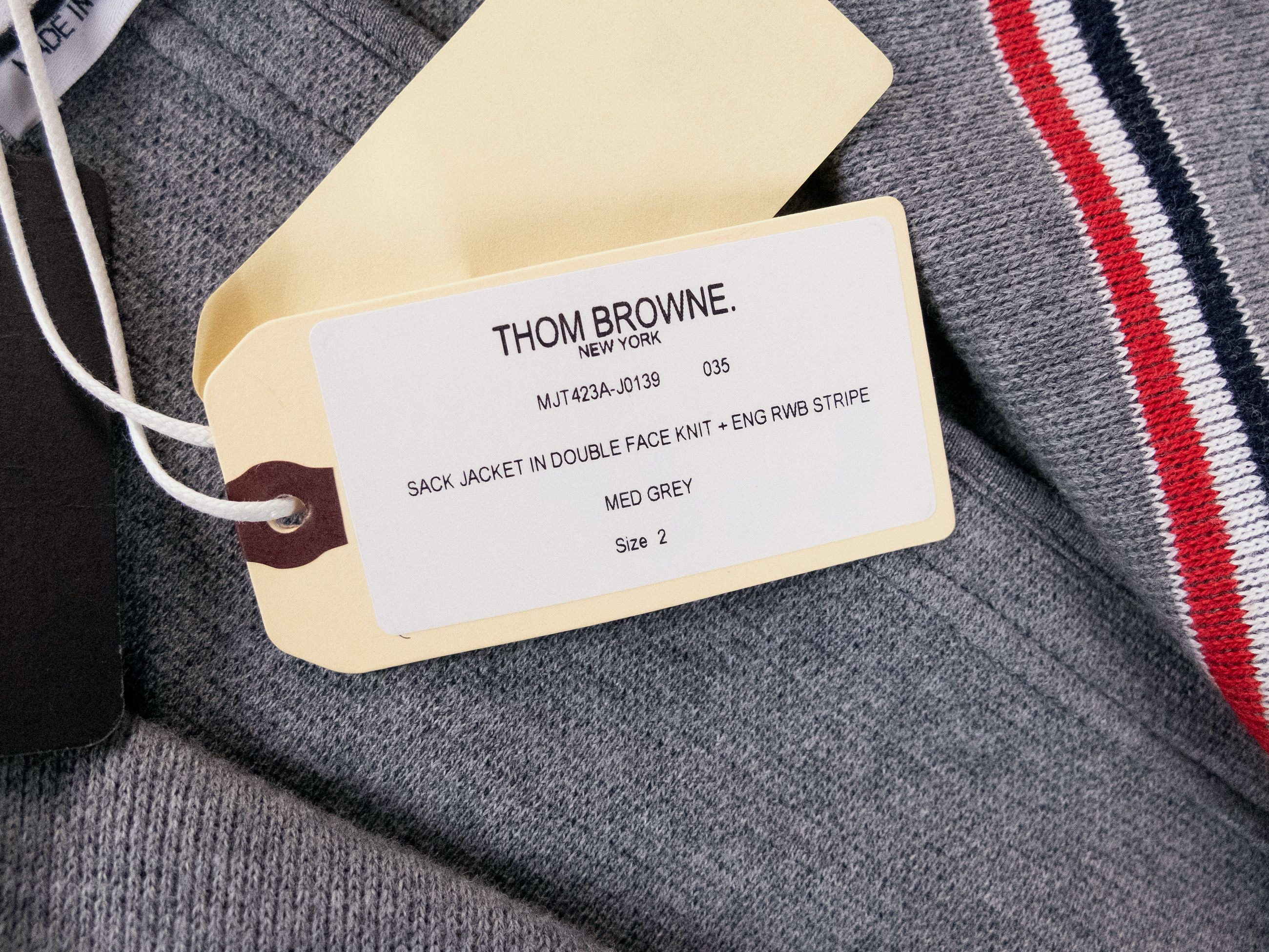 Thom Browne THOM BROWNE gray double face knit cotton Sack jacket Medium Size US M / EU 48-50 / 2 - 7 Thumbnail