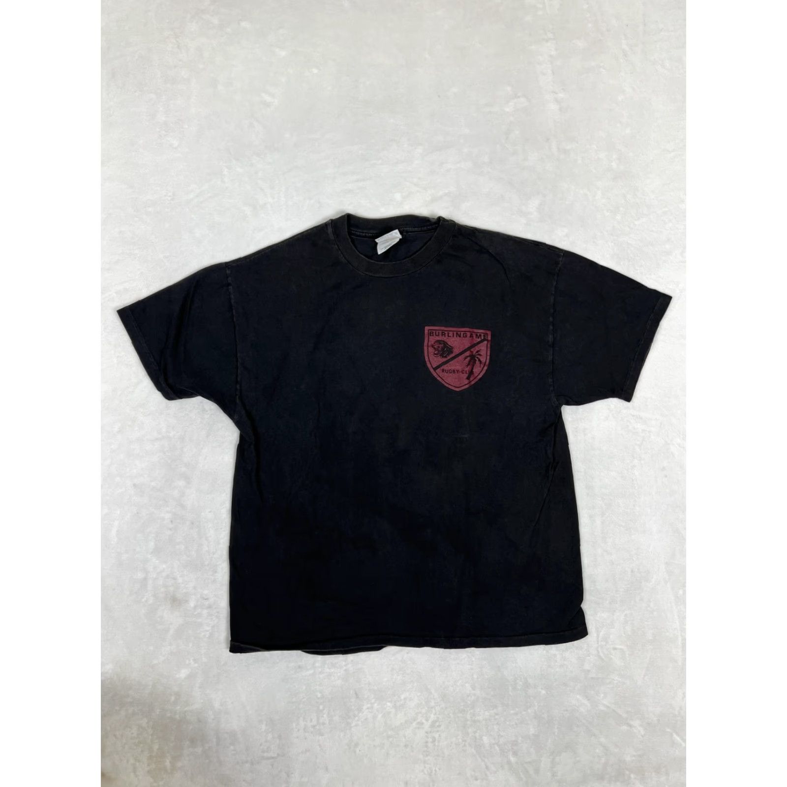 Hanes VINTAGE Hanes Beefy-T Burlingame Rugby Club T-Shirt Mens XL Black Graphic 90s Rugby Size US XL / EU 56 / 4 - 2 Thumbnail