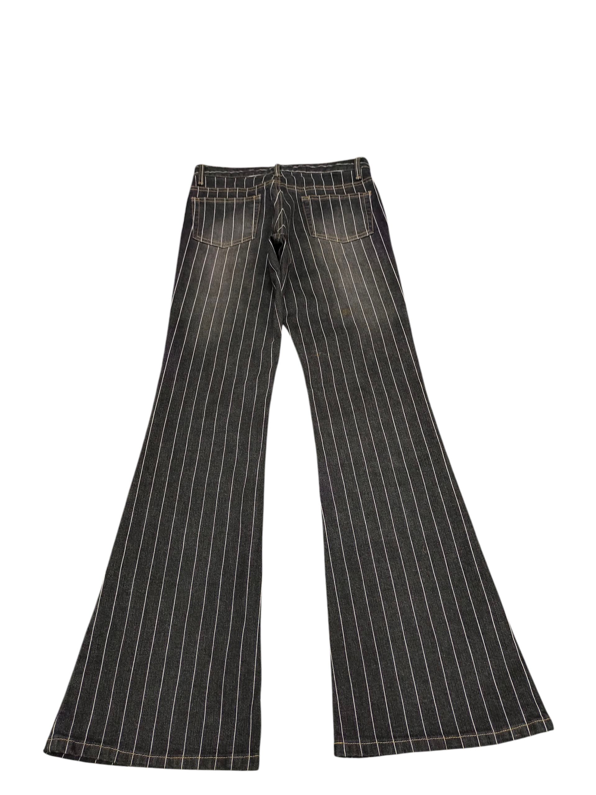 Hysteric Glamour Flare Jeans Oririn Japan Striped Black Denim Bootcut Y2k Size US 28 / EU 44 - 7 Thumbnail