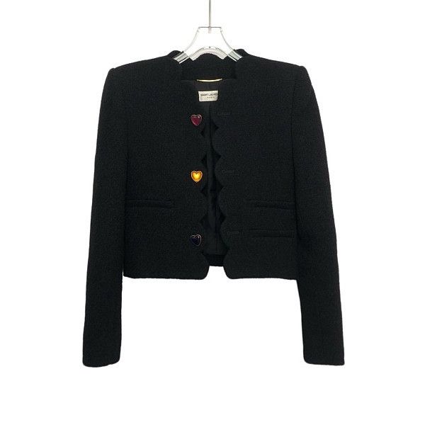 Saint Laurent Paris Saint Laurent Heart Button Scalloped Jacket Size 38 Size S / US 4 / IT 40 - 1 Thumbnail