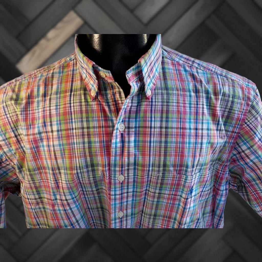Ralph Lauren Ralph Lauren Classic Fit Plaid Button-Down SS Shirt Mens Size MD Pink/Blue/Green++ Size US M / EU 48-50 / 2 - 1 Thumbnail