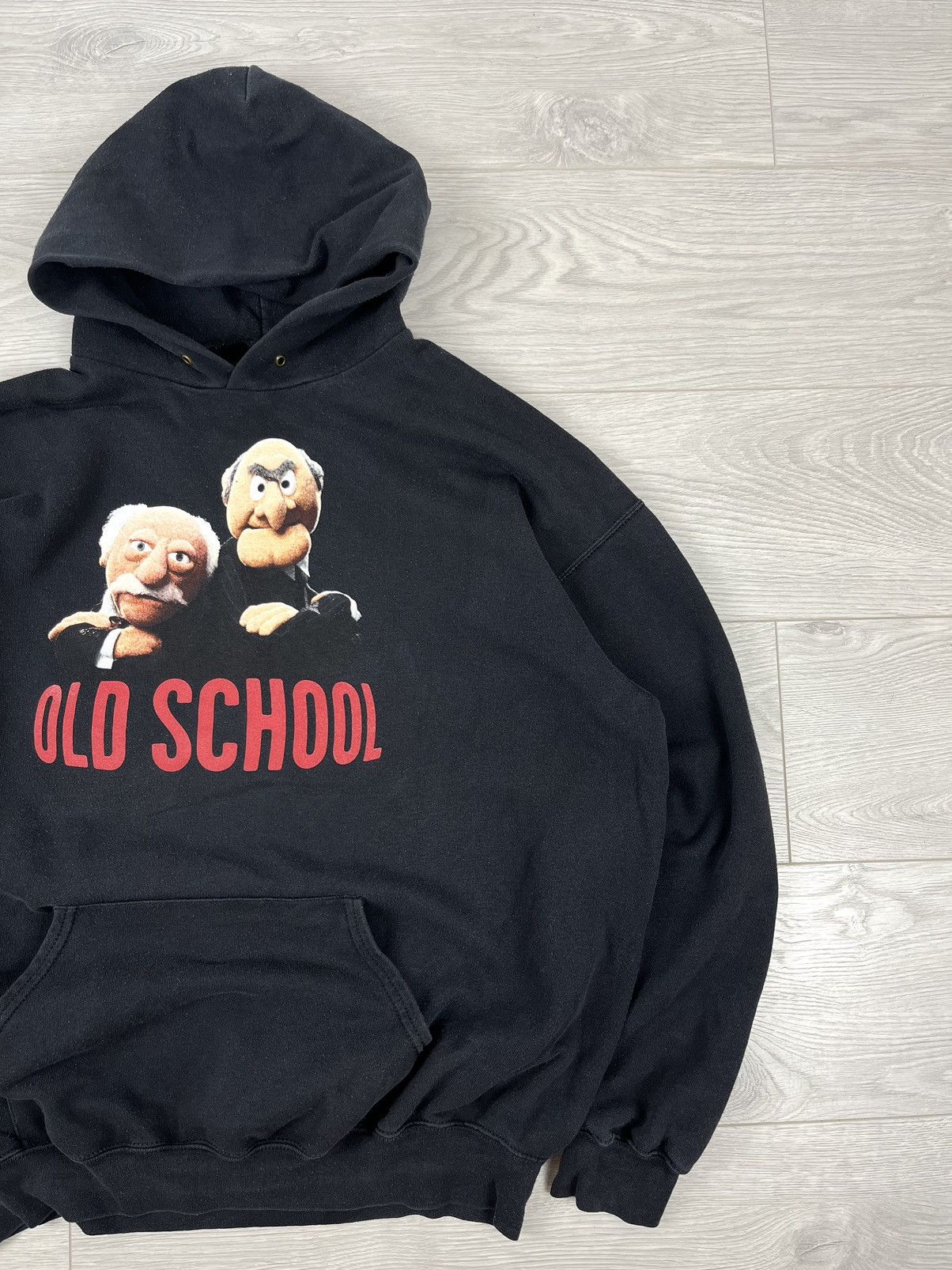 Vintage “Old School” Vintage Humor Streetwear Black Baggy Hoodie Size US XL / EU 56 / 4 - 2 Thumbnail