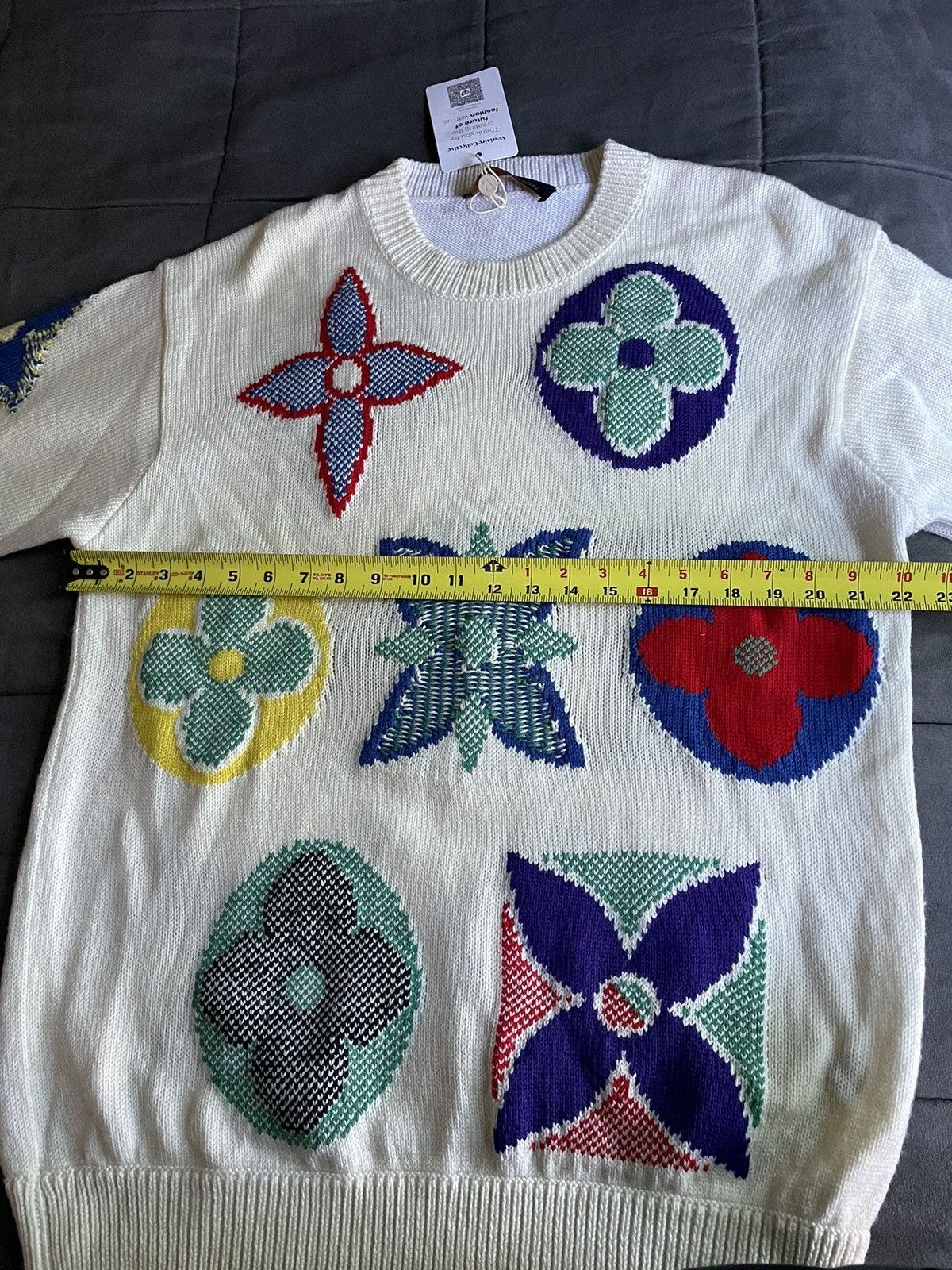Louis Vuitton Louis Vuitton Multicolor Flower Monogram Wool Sweater Size US L / EU 52-54 / 3 - 5 Thumbnail