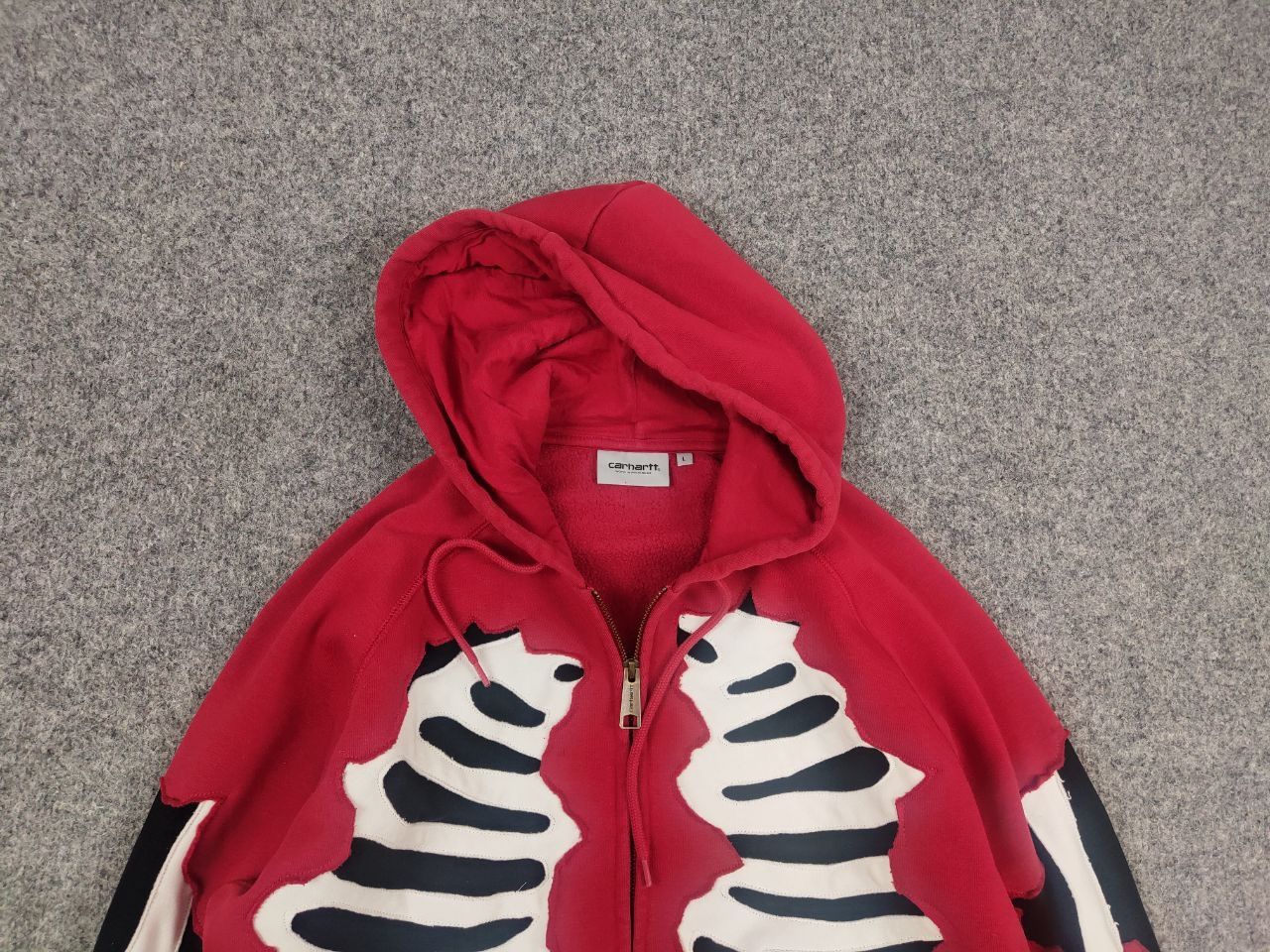 Carhartt Vintage Carhartt Skeleton Red Fit Zip hooded chase jacket Size US L / EU 52-54 / 3 - 4 Thumbnail