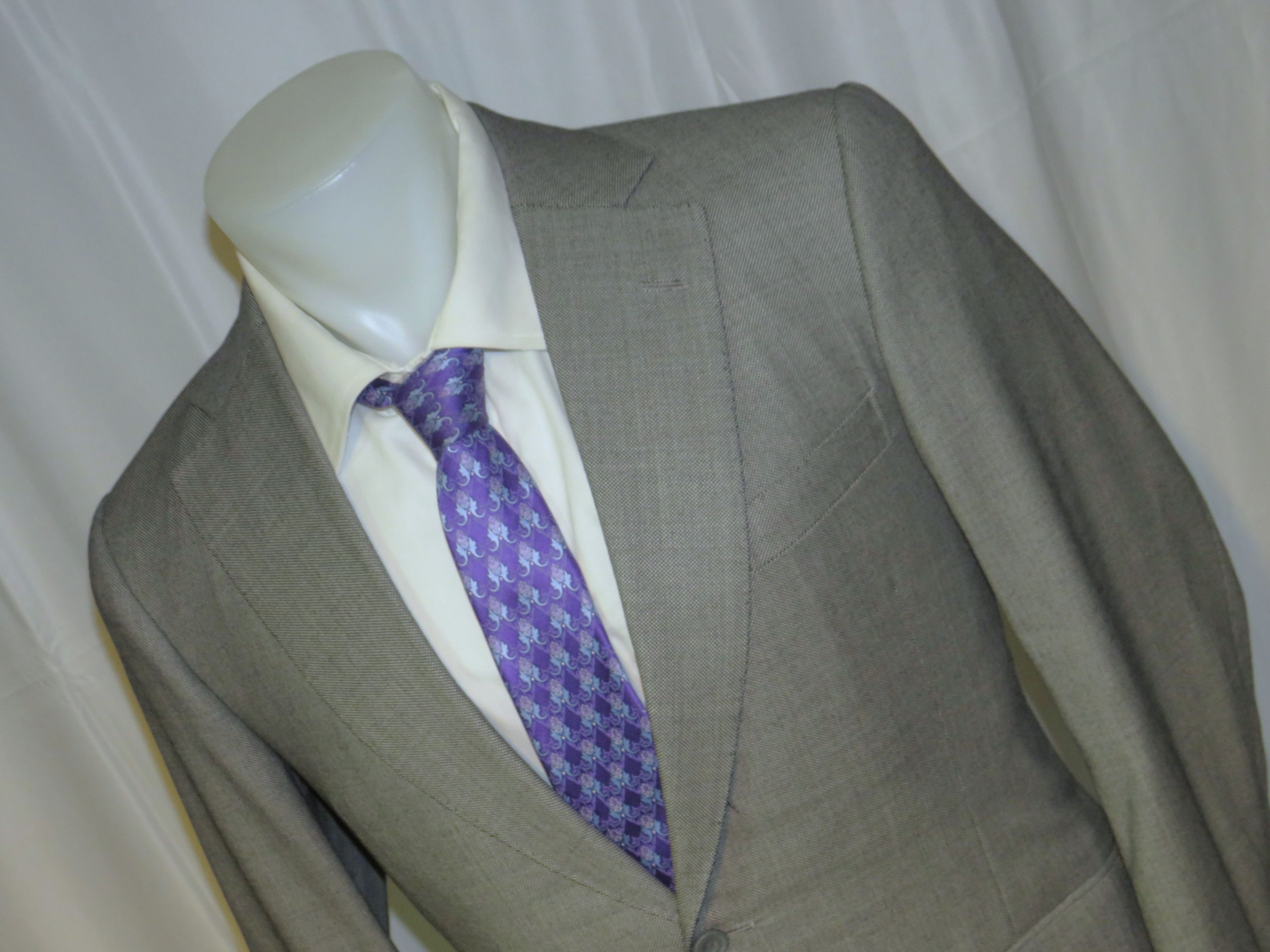 Henry Poole × Savile Row Bespoke Gray Birdseye Two Button Suit 36S Size 36S - 6 Thumbnail