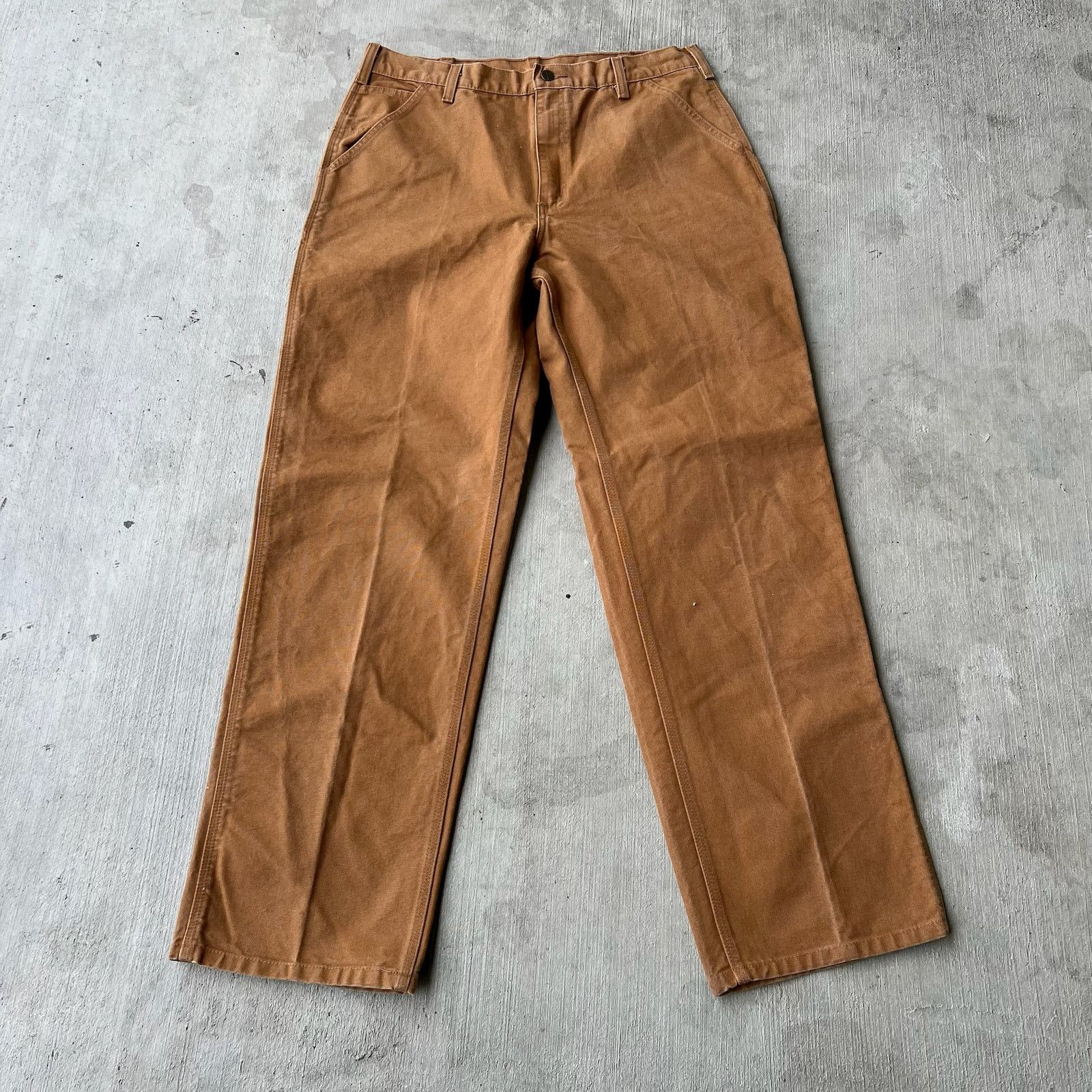 Carhartt × Vintage Carhartt brown b11 work wear carpenter pants Size US 35 - 3 Thumbnail