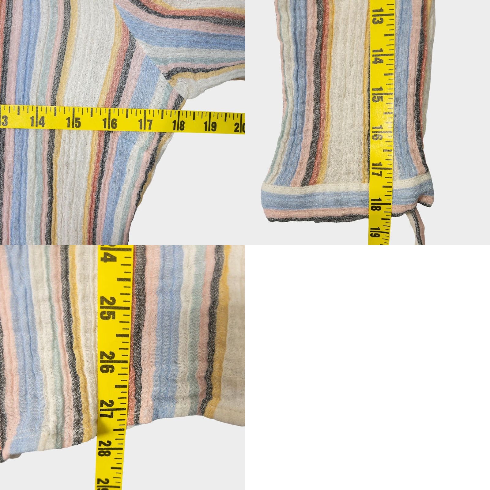 Soft Surroundings Soft Surroundings Senna Gauze Tunic Shirt Womens Small Button-Up Collar Striped Size S / US 4 / IT 40 - 8 Thumbnail
