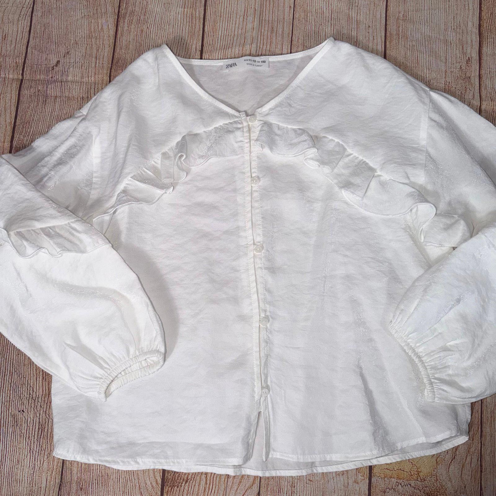 Zara Zara Girls 11/12 White Blouse Size L / US 10 / IT 46 - 1 Thumbnail