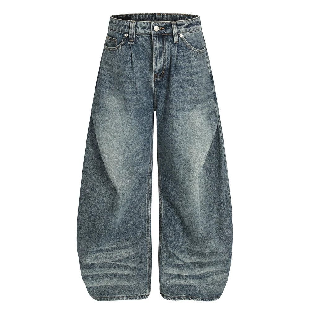 Jean American washed men's hip-hop loose wide-leg scimitar jeans Size US 32 / EU 48 - 1 Thumbnail