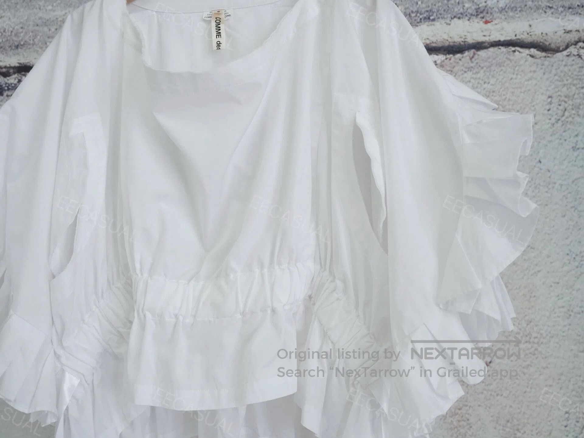 CDG by Comme des Garcons White Ribbon Detail Shirt by Comme des Garçons. Size S / US 4 / IT 40 - 6 Thumbnail