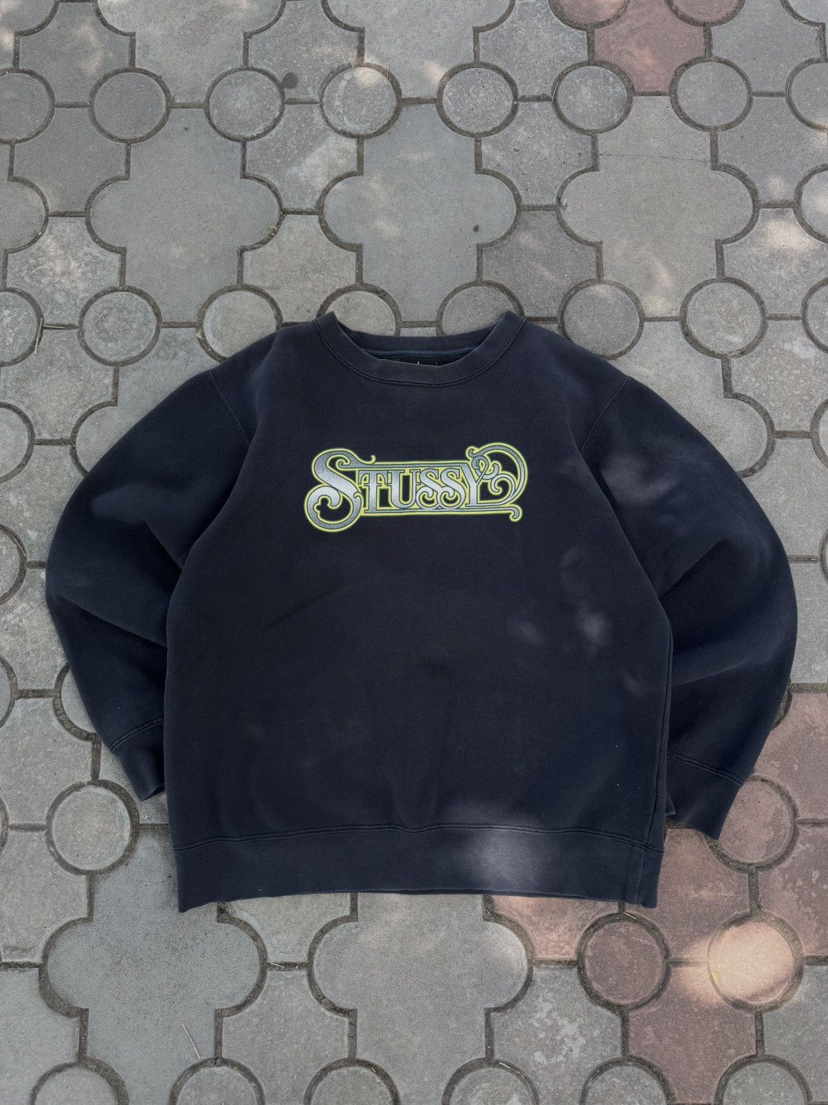 Vintage 90s Stussy Big Logo Faded Sweatshirt