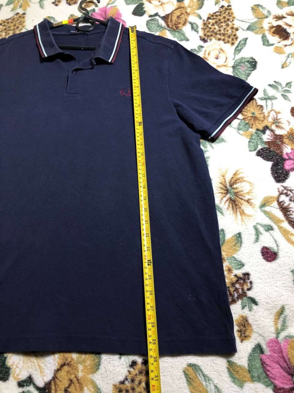 Fred Perry Fred Perry Men's Polo Shirt Embroidered Logo Navy Size US XXL / EU 58 / 5 - 8 Thumbnail
