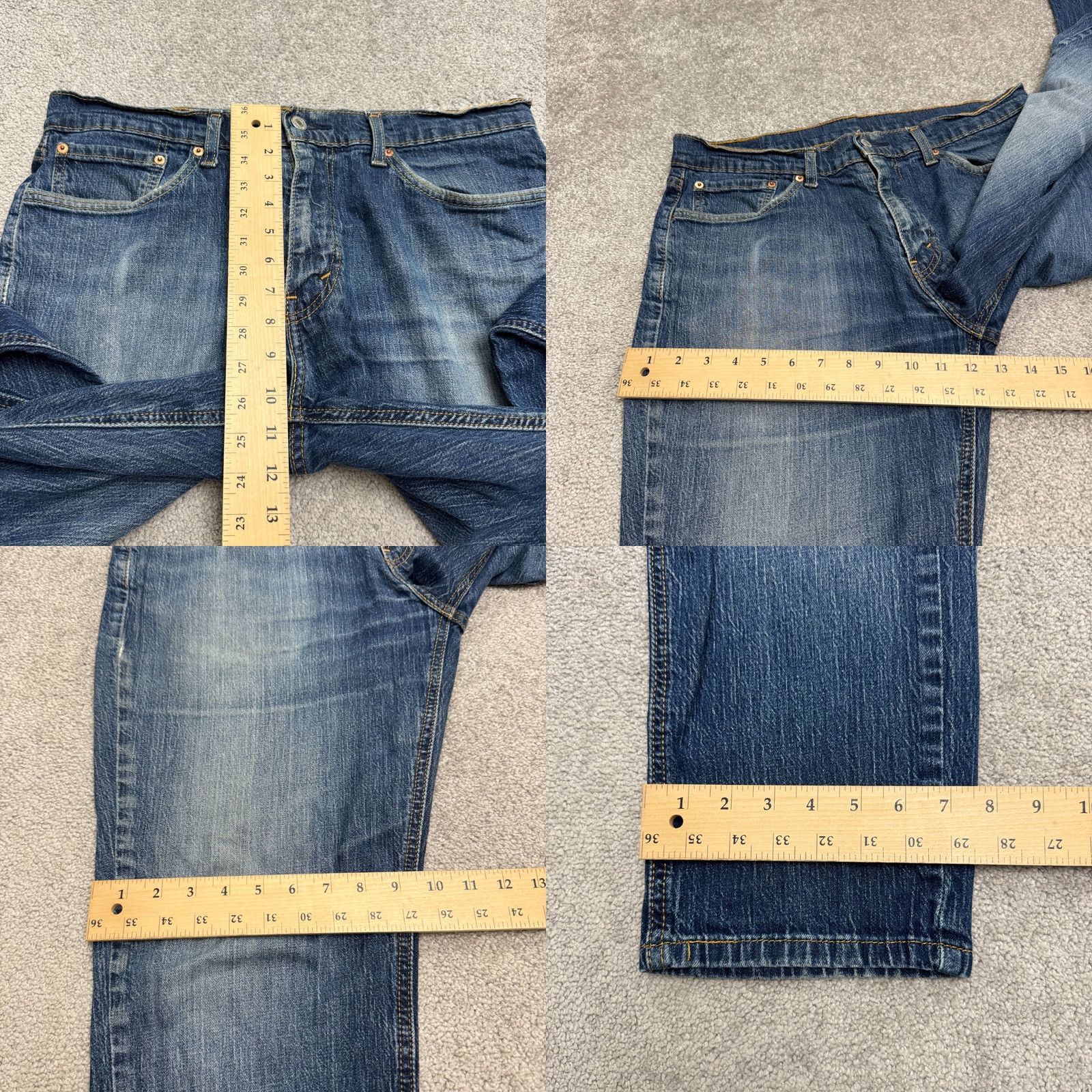 Levi's VINTAGE Levis 541 Athletic Fit Denim Jeans Mens 35x28 Blue Cotton Stretch Jeans Pants Size US 35 - 9 Thumbnail