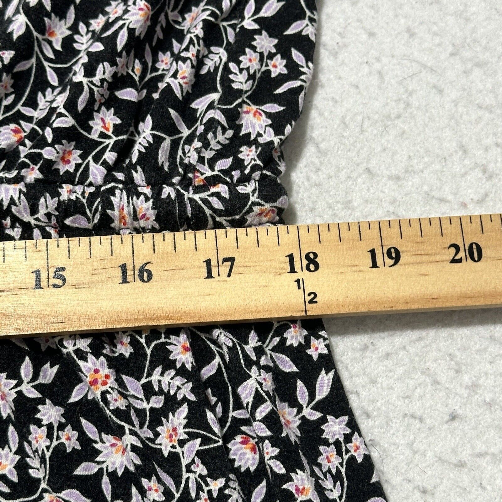 Other A.N.A XL Cap Sleeve Black Purple Floral Dress Pullover Size XL / US 12-14 / IT 48-50 - 8 Thumbnail