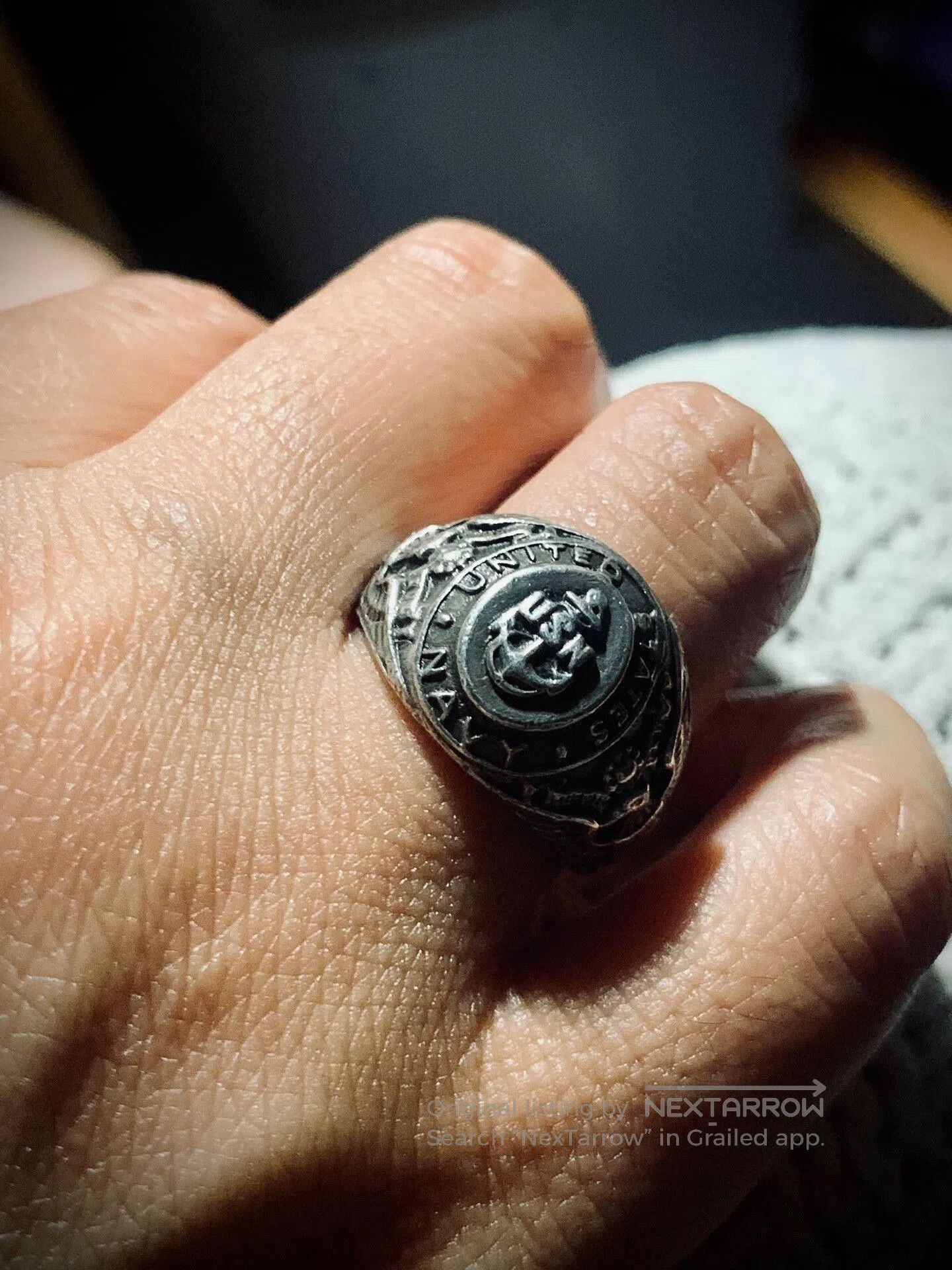 Pherrow's Pherrow's Vintage Navy Ring in Silver. Size ONE SIZE - 4 Thumbnail