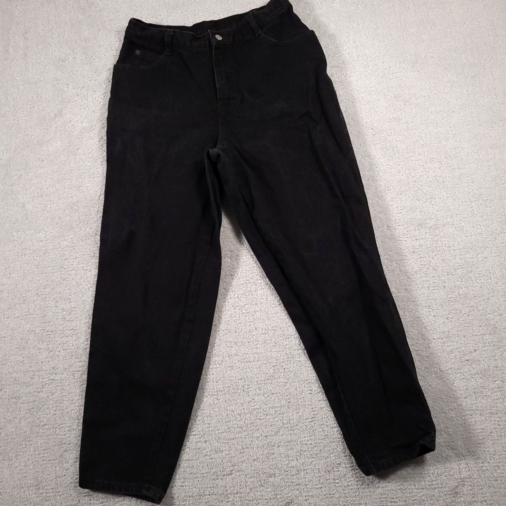 Vintage VINTAGE Gitano Mom Jeans Women's 12P Black Denim Tapered High Rise 80s 90s Mens? Size 34" / US 12 / IT 48 - 2 Thumbnail