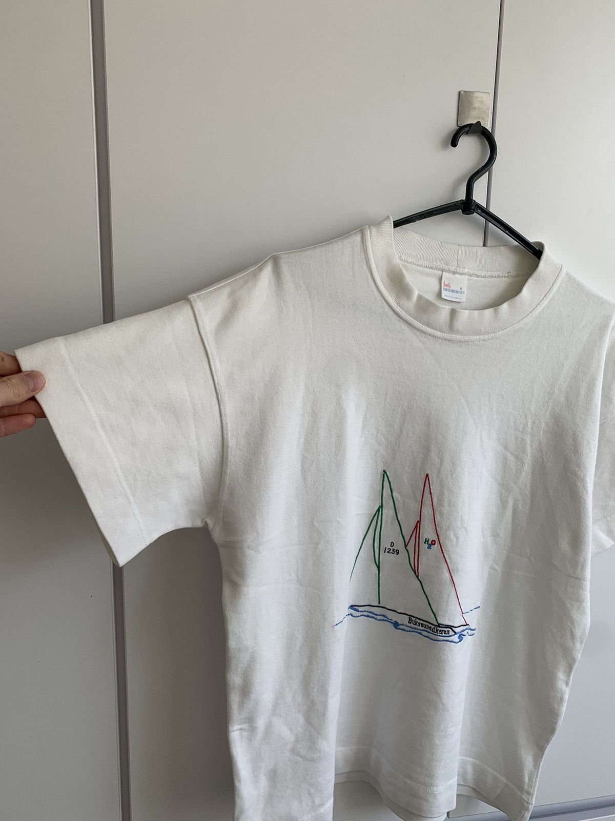 Japanese Brand × Vintage Vintage 90s Buksesnedkerem Yacht Boxy Fit T Shirt Size US M / EU 48-50 / 2 - 3 Thumbnail