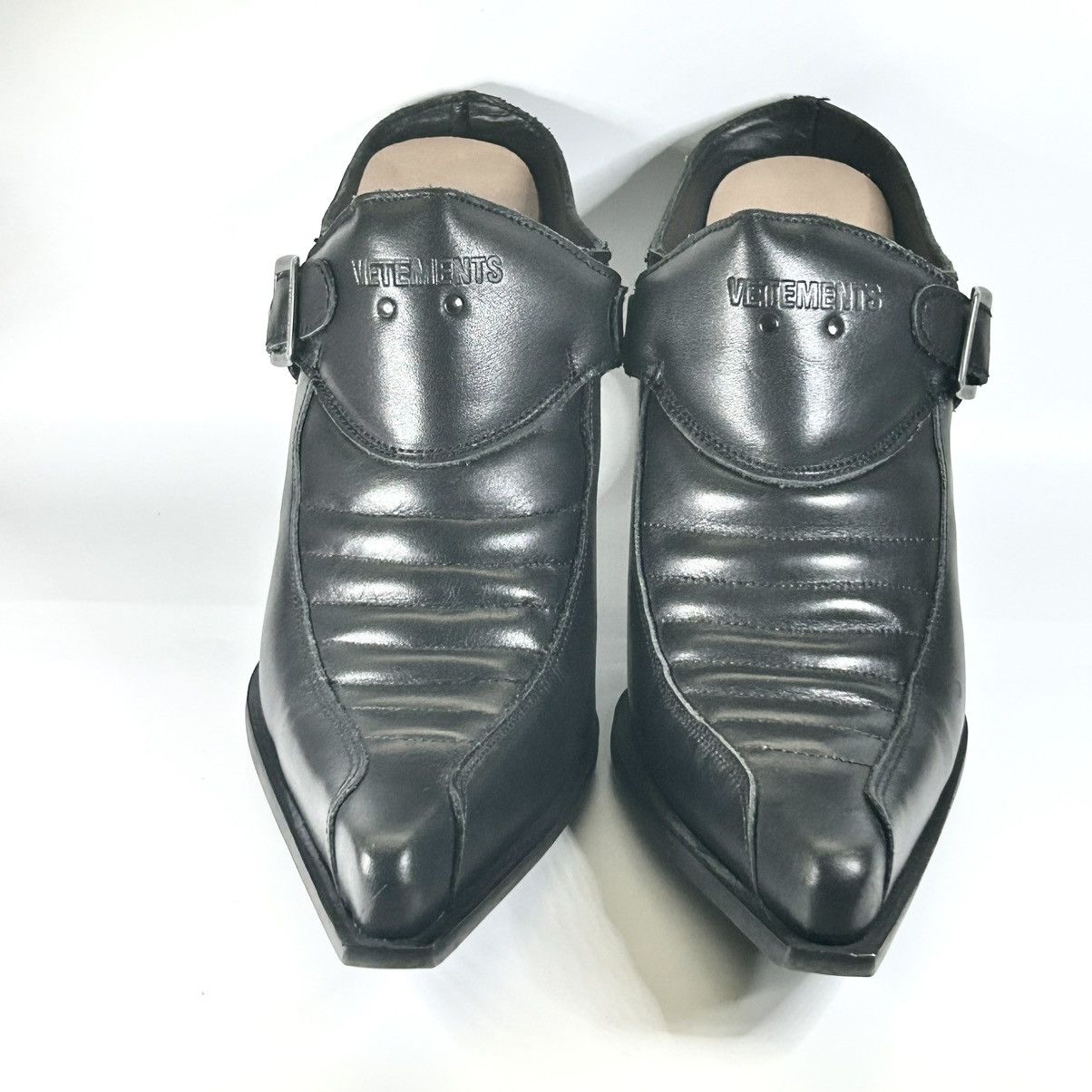 New Rock × Vetements New Vetements x New Rock Leather Moto Mules Size 40EU/10US Size US 10 / IT 40 - 2 Thumbnail