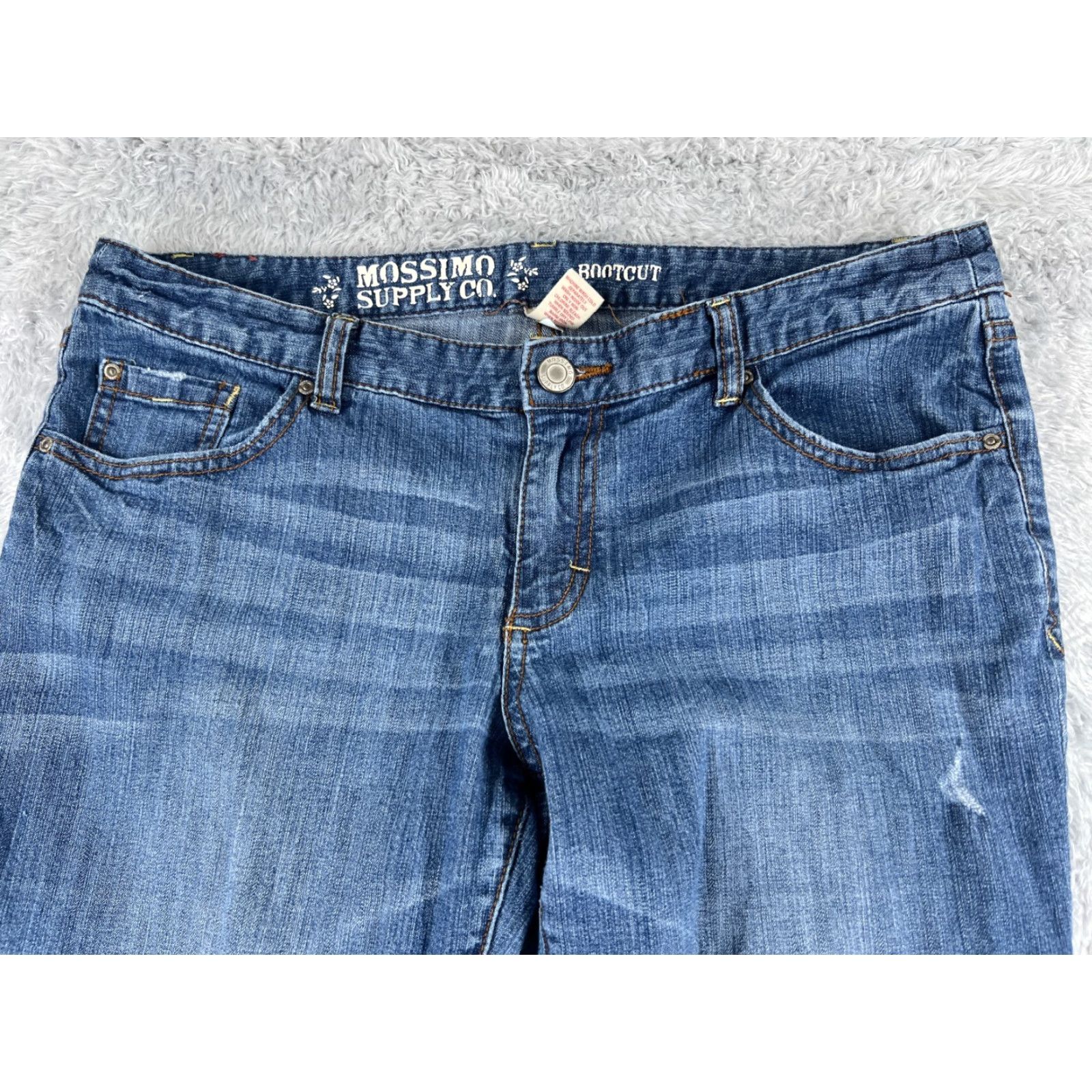 Mossimo Mossimo Women's Bootcut Jeans Size 15 Blue Denim Stretch 34x31 Low Rise Regular Fit Size 36" / US 14 / IT 50 - 4 Thumbnail