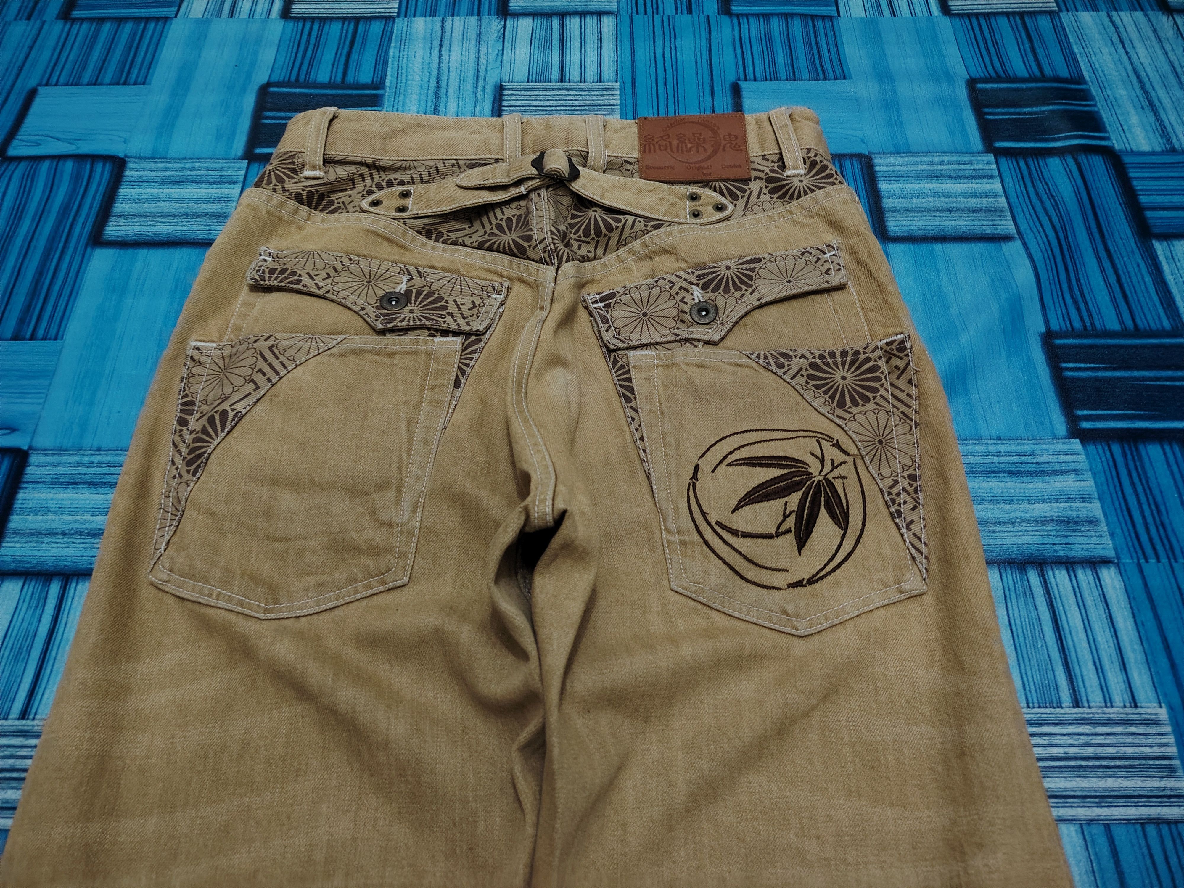 Karakuri Tamashii Rare Karakuri Tamashi Embroidered Flared Jeans back buckle Size US 29 - 13 Thumbnail