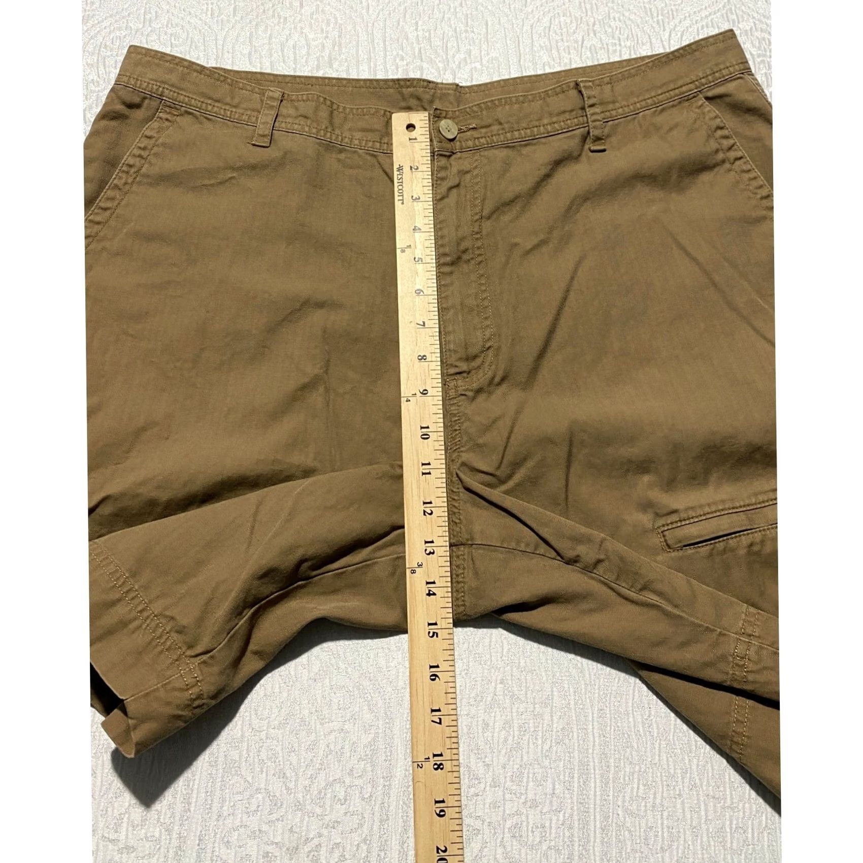 Vintage Ashworth Mens 40 W Khaki Brown 100% Cotton Flat Front Golf Chino Shorts Classic Size US 40 / EU 56 - 4 Thumbnail