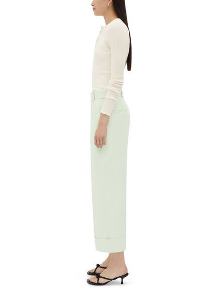 Bottega Veneta o1n1vont0625 Cotton Twill Culotte Trouser in Light Cyan Size 25" / US 0 / IT 36 - 3 Thumbnail