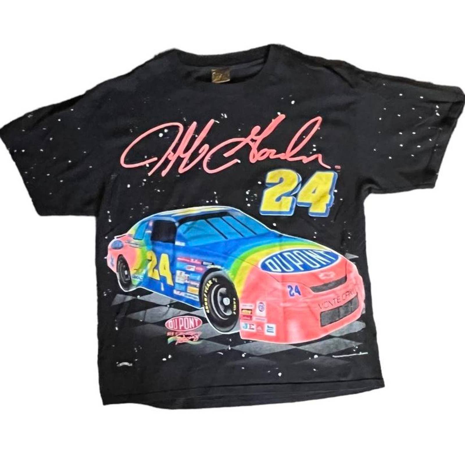 image of Nutmeg Vintage Jeff Gordon Nascar Racing Aop T-Shirt in Black, Men's (Size XL)