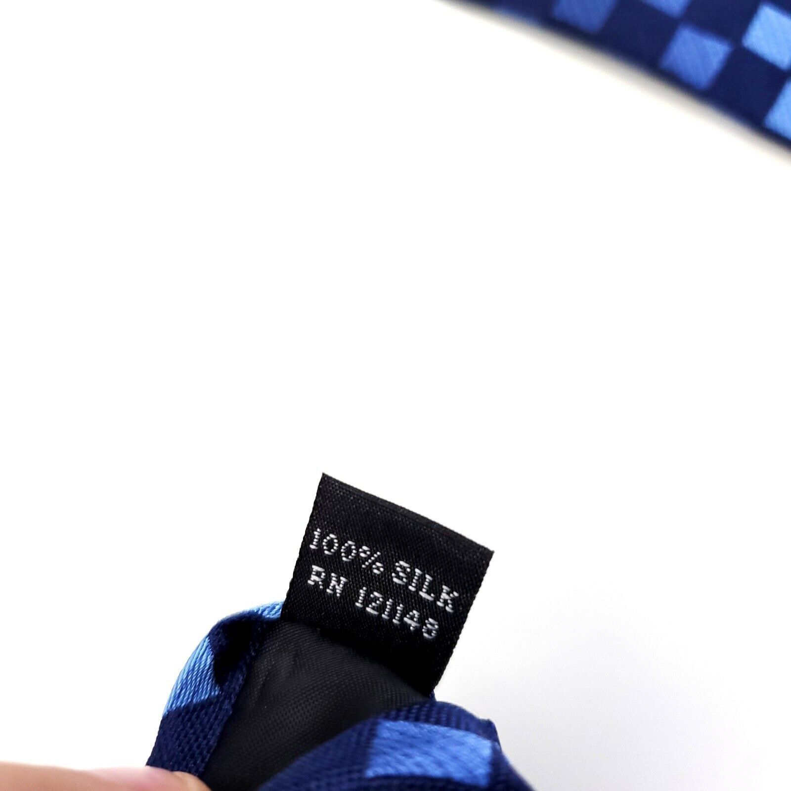 Kenneth Cole Kenneth Cole Reaction Blue Check Woven Silk Tie Size ONE SIZE - 4 Thumbnail