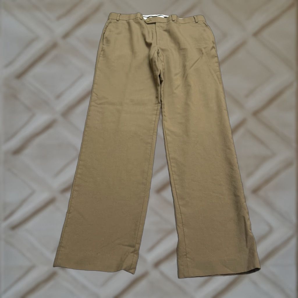 VINTAGE Lauren Ralph Lauren Wool Dress Pants Men 36x33 Regular Fit Brown  Classic Formal Business Casual