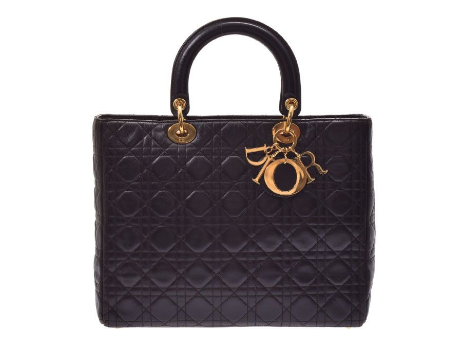 image of Christian Dior Cannage Bag Dark Brown Lambskin Handbag, Women's
