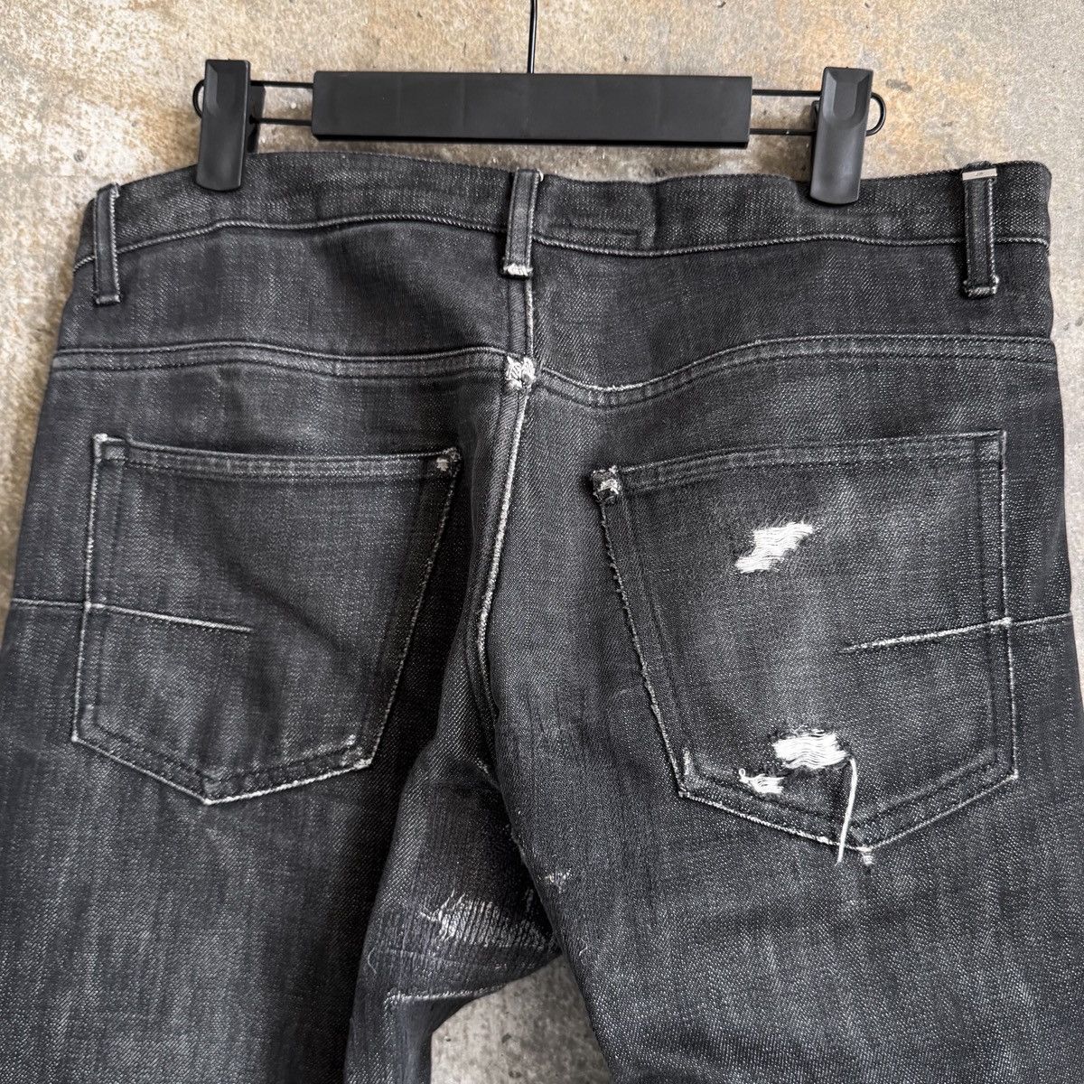 Dior 2000’s Dior Homme MIJ Thrashed Repair Denim By Hedi Slimane Size US 33 - 6 Thumbnail