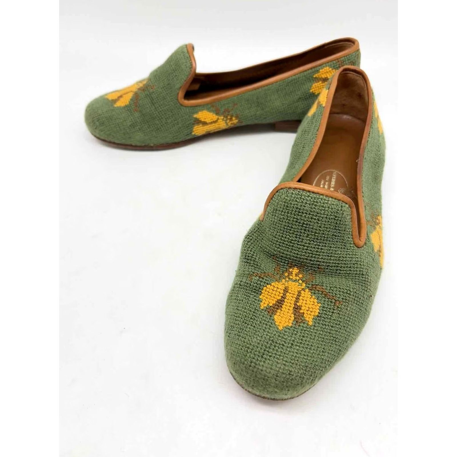 Vintage Stubbs and Wooten Green Size 6 Slip On Flats Size US 6 / IT 36 - 2 Thumbnail