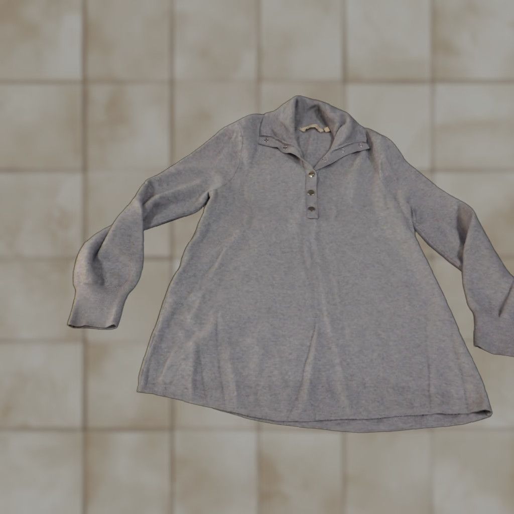 Soft Surroundings Soft Surroundings Sweater Womens Medium Gray Pullover Collared Button Cozy Fall Size M / US 6-8 / IT 42-44 - 1 Thumbnail