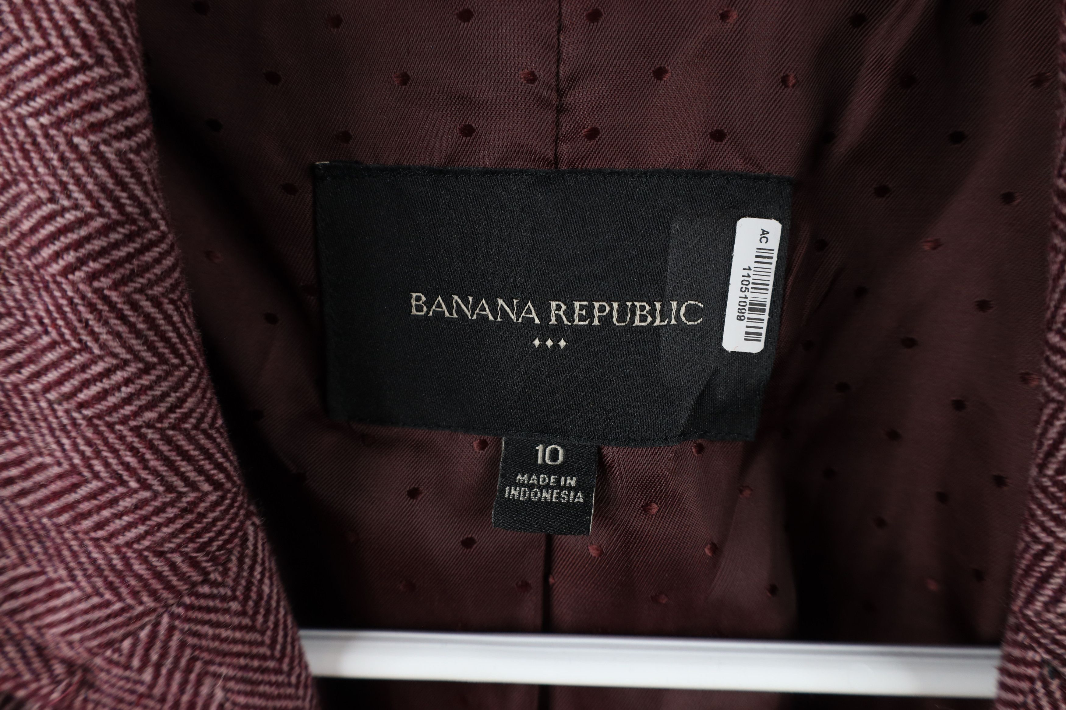 Banana Republic × Vintage Banana Republic Herringbone Academy Blazer Suit Jacket Beet Size L / US 10 / IT 46 - 7 Thumbnail
