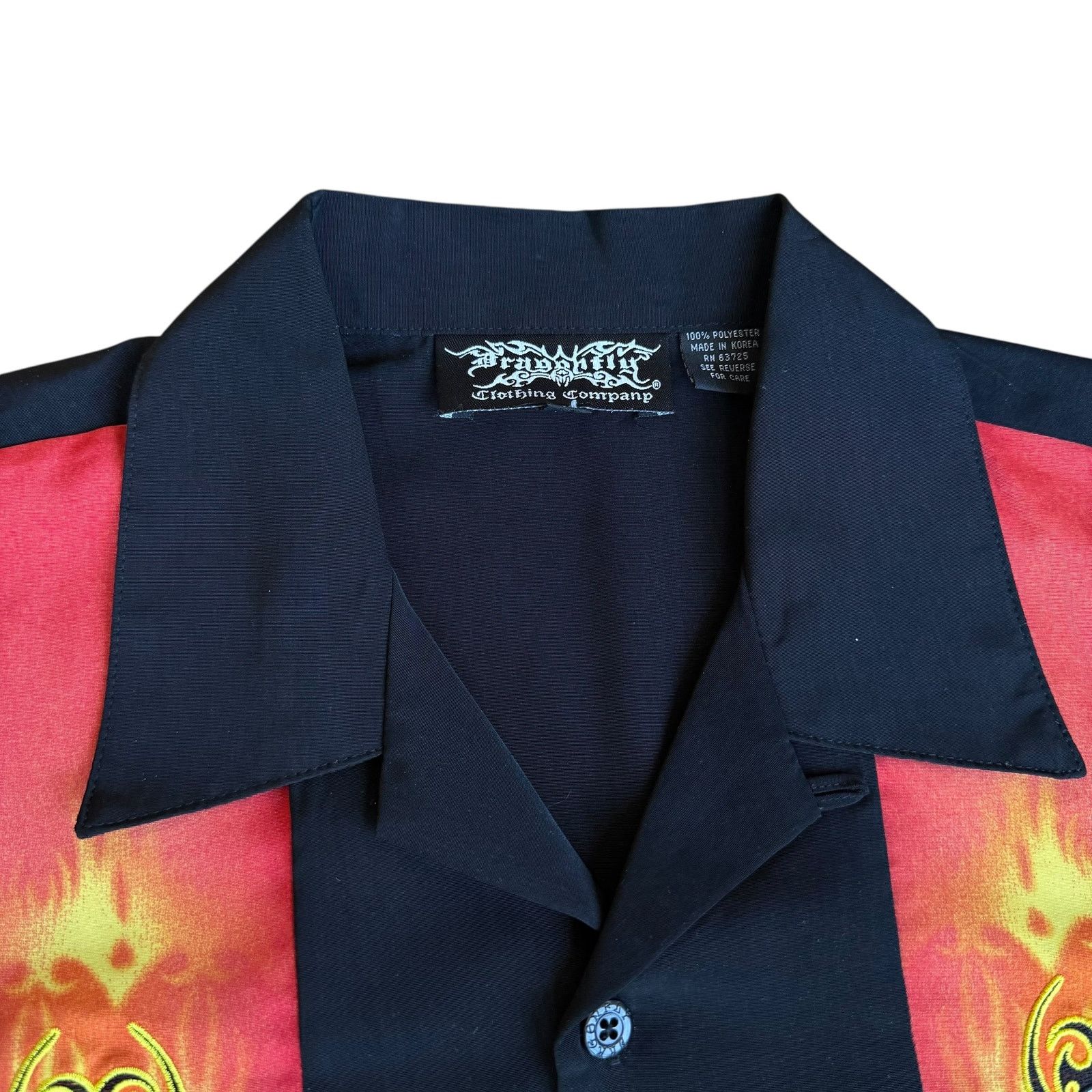 Dragonfly Vintage Dragonfly y2k Flame Skull Button Up Mens Medium Size US M / EU 48-50 / 2 - 2 Thumbnail