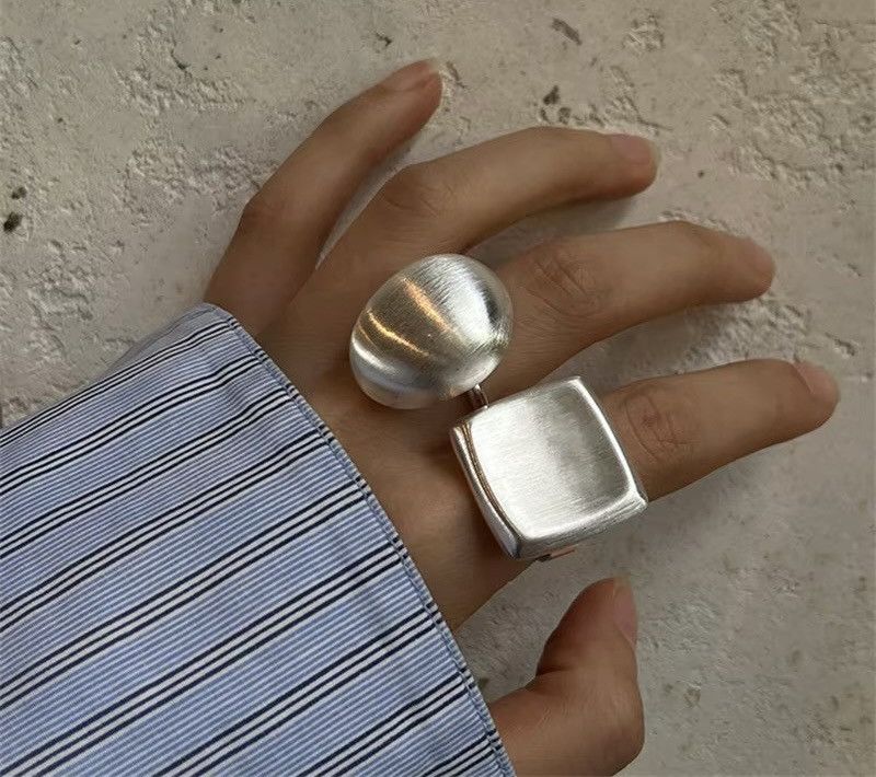 Jewelry Vintage Square Geometric Irregular Retro Rings Men’s Women’s Size ONE SIZE - 1 Thumbnail