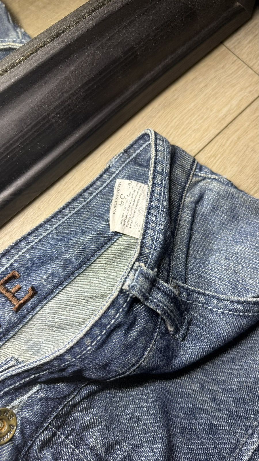 JNCO Y2K 2000s Dragon Embroidered Preserve Straight Stacked Denim Size US 34 / EU 50 - 5 Thumbnail