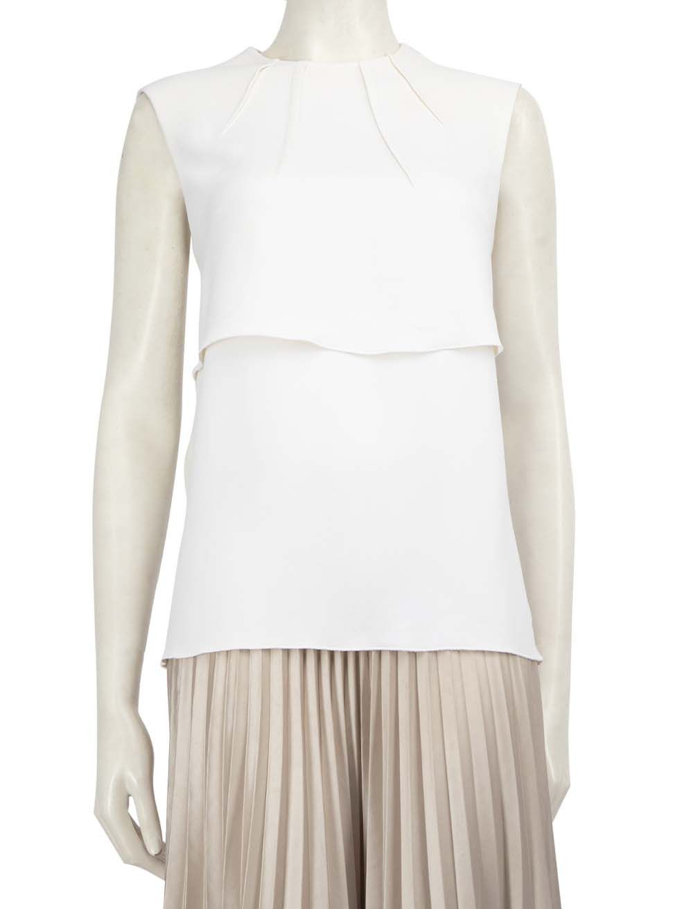 Miu Miu White Sleeveless Bow Detail Blouse Size S / US 4 / IT 40 - 1 Thumbnail