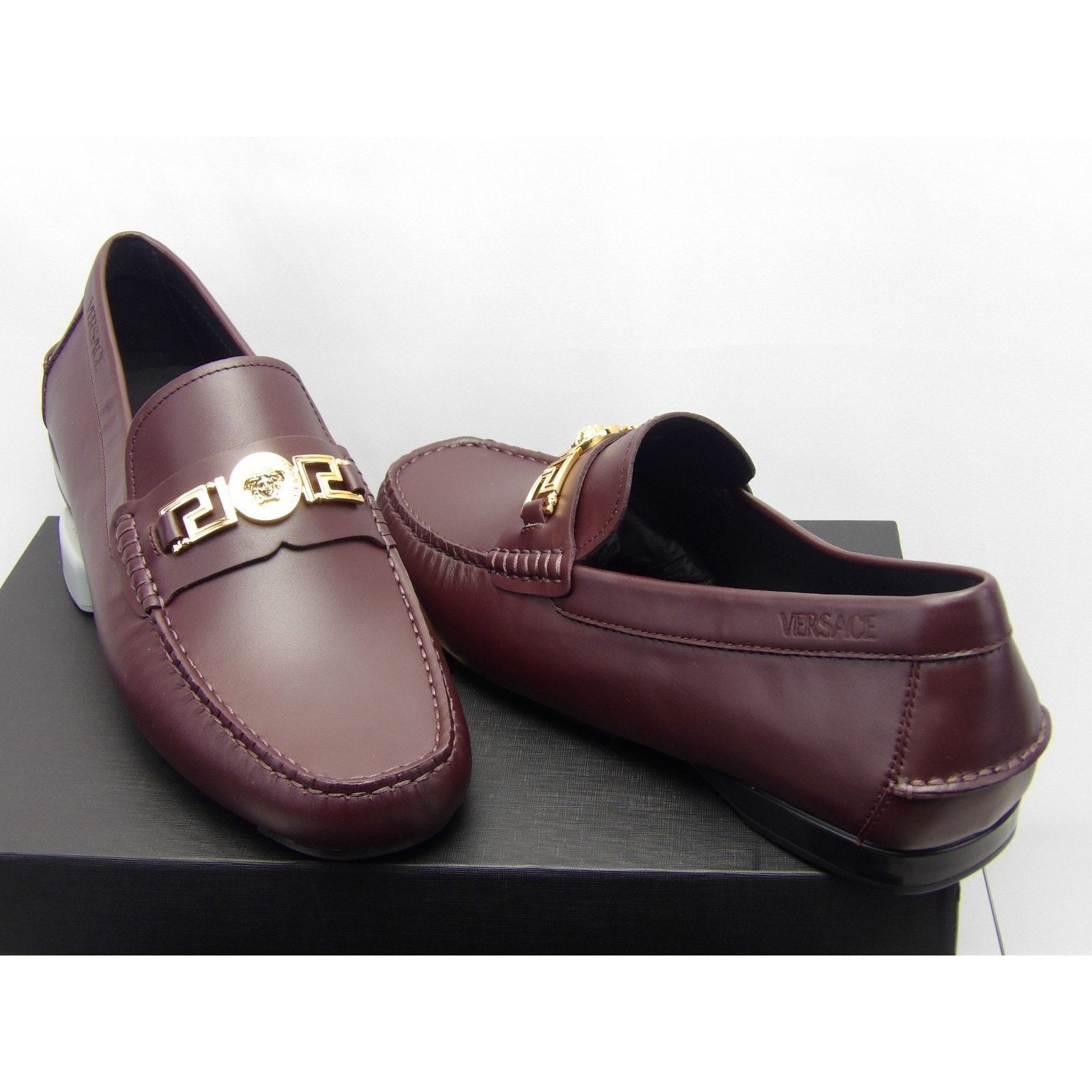 Versace VERSACE BROWN LEATHER GOLD MEDUSA HEAD LOGO LOAFERS 43.5 Size US 10.5 / EU 43-44 - 4 Thumbnail