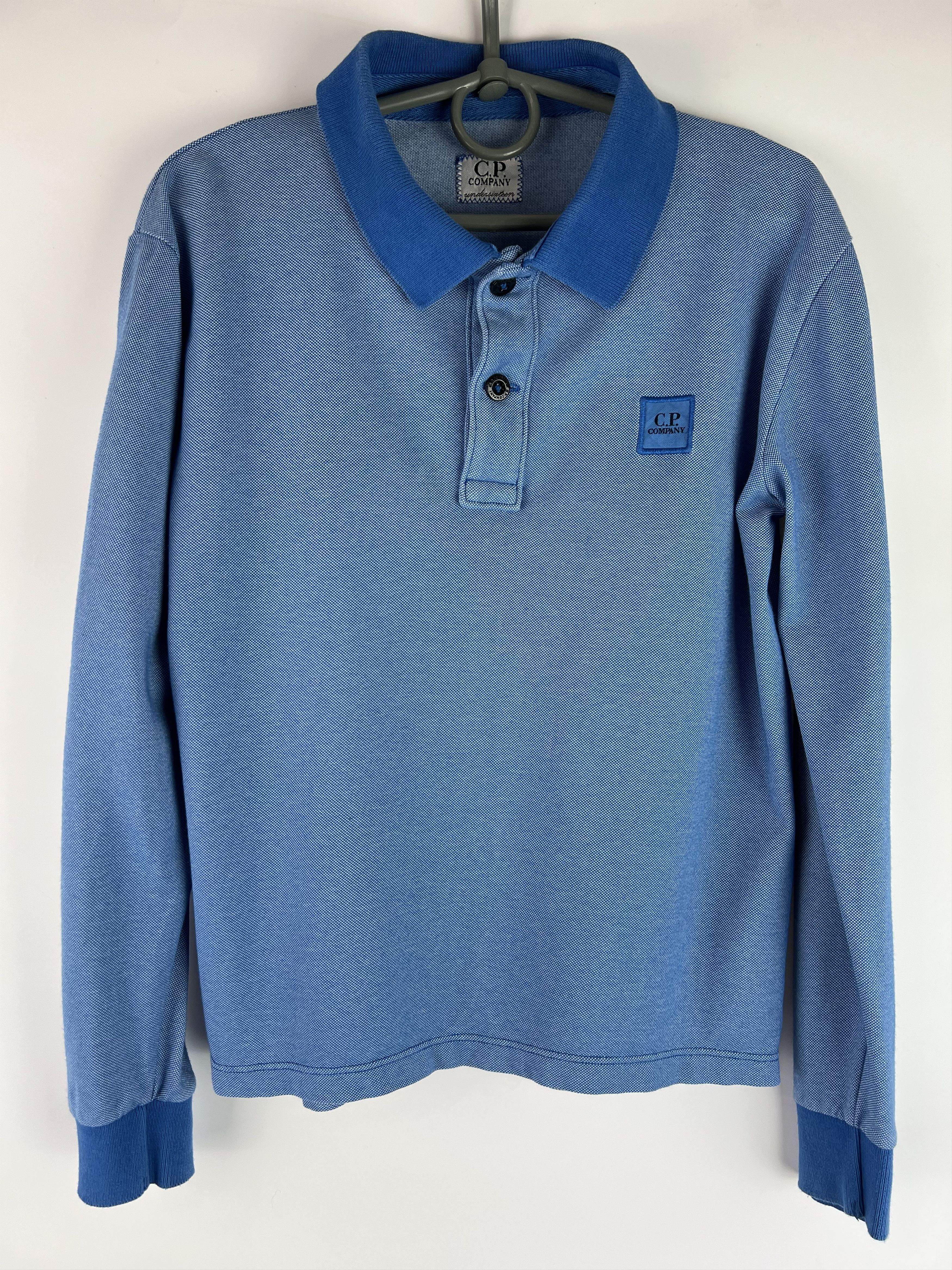 C.P. Company × Massimo Osti CP Company Junior Blue Long Sleeve Polo Shirt Size 8 Size US XXS / EU 40 - 1 Thumbnail
